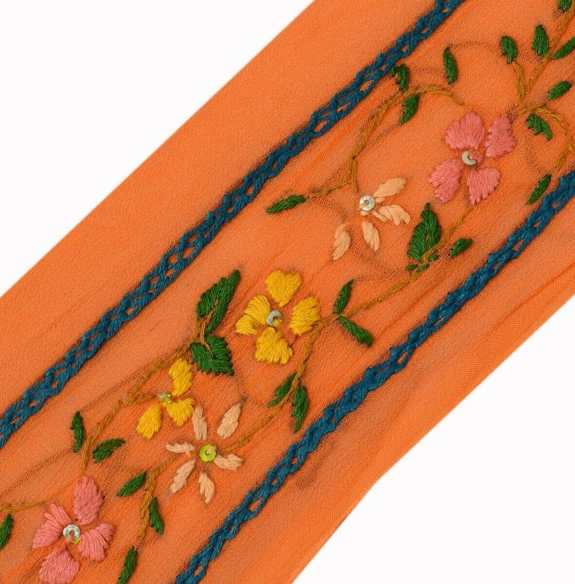 Embroidered Orange Lace