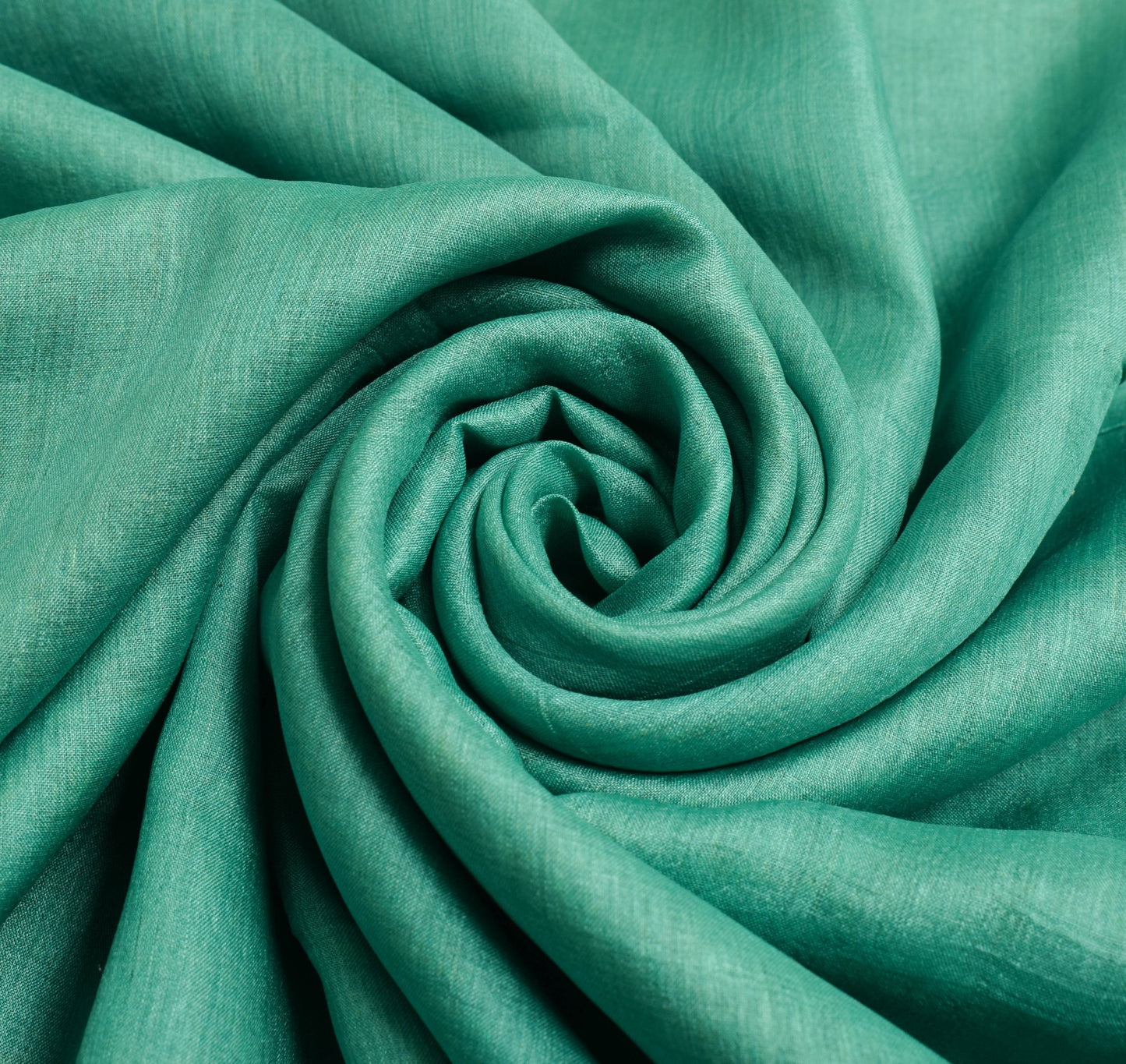 Sushila Vintage Aqua Green Scrap Saree Pure Tussar Silk Woven Soft Sari Fabric