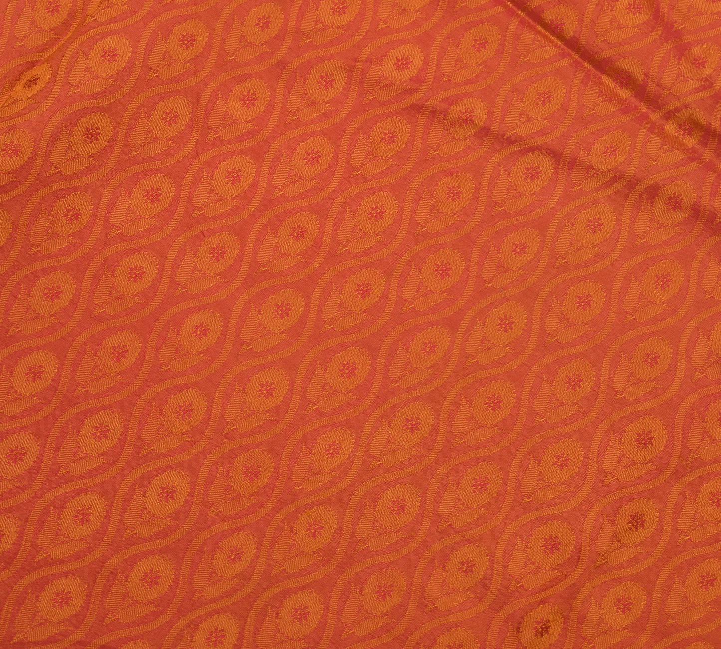 Sushila Vintage Pink & Mustard Scrap Saree Pure Silk Woven Soft Sari Fabric