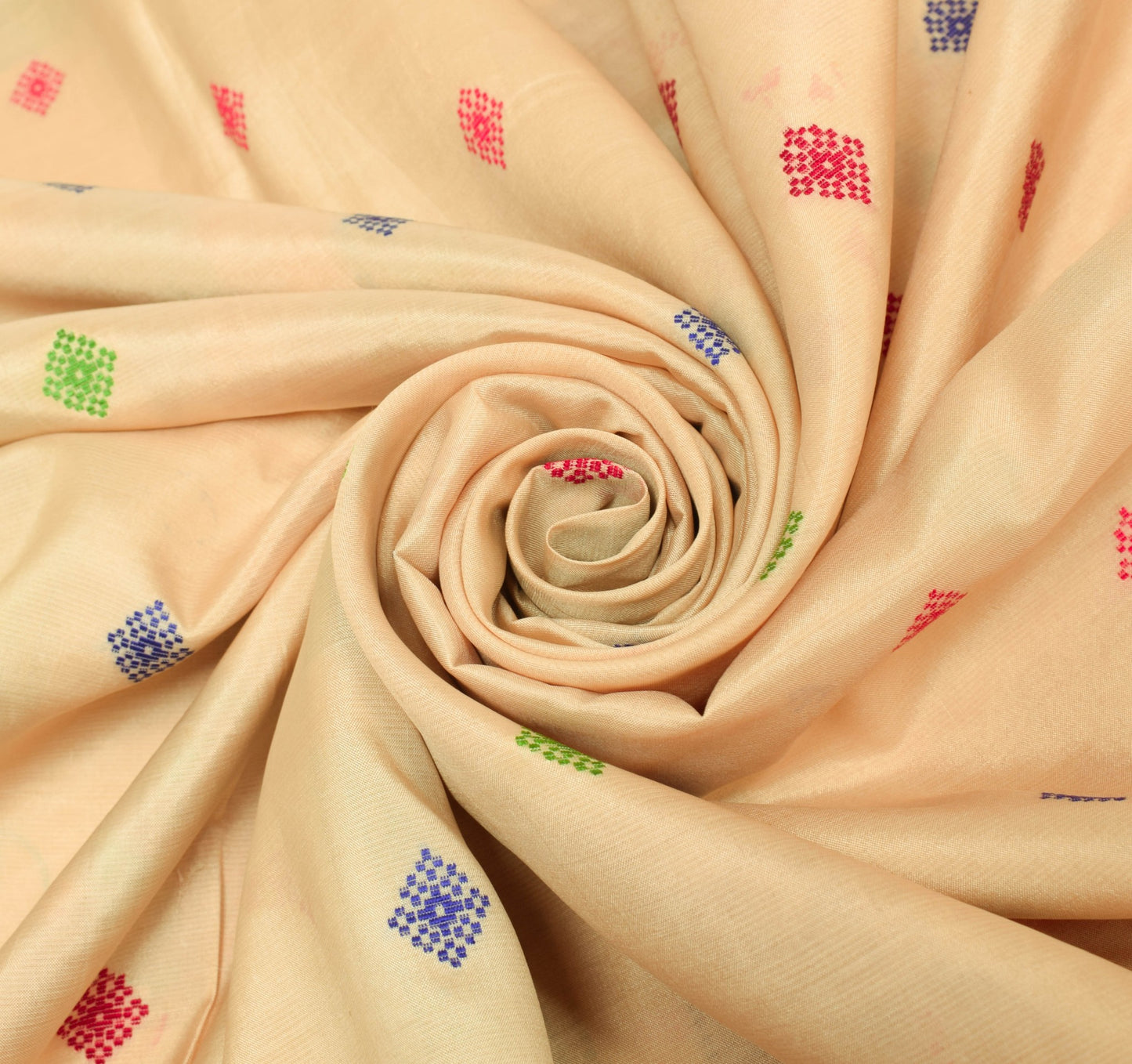 Sushila Vintage Pure Silk Sari Beige Assam Mekhela Chador Kashvi Alluring Saree