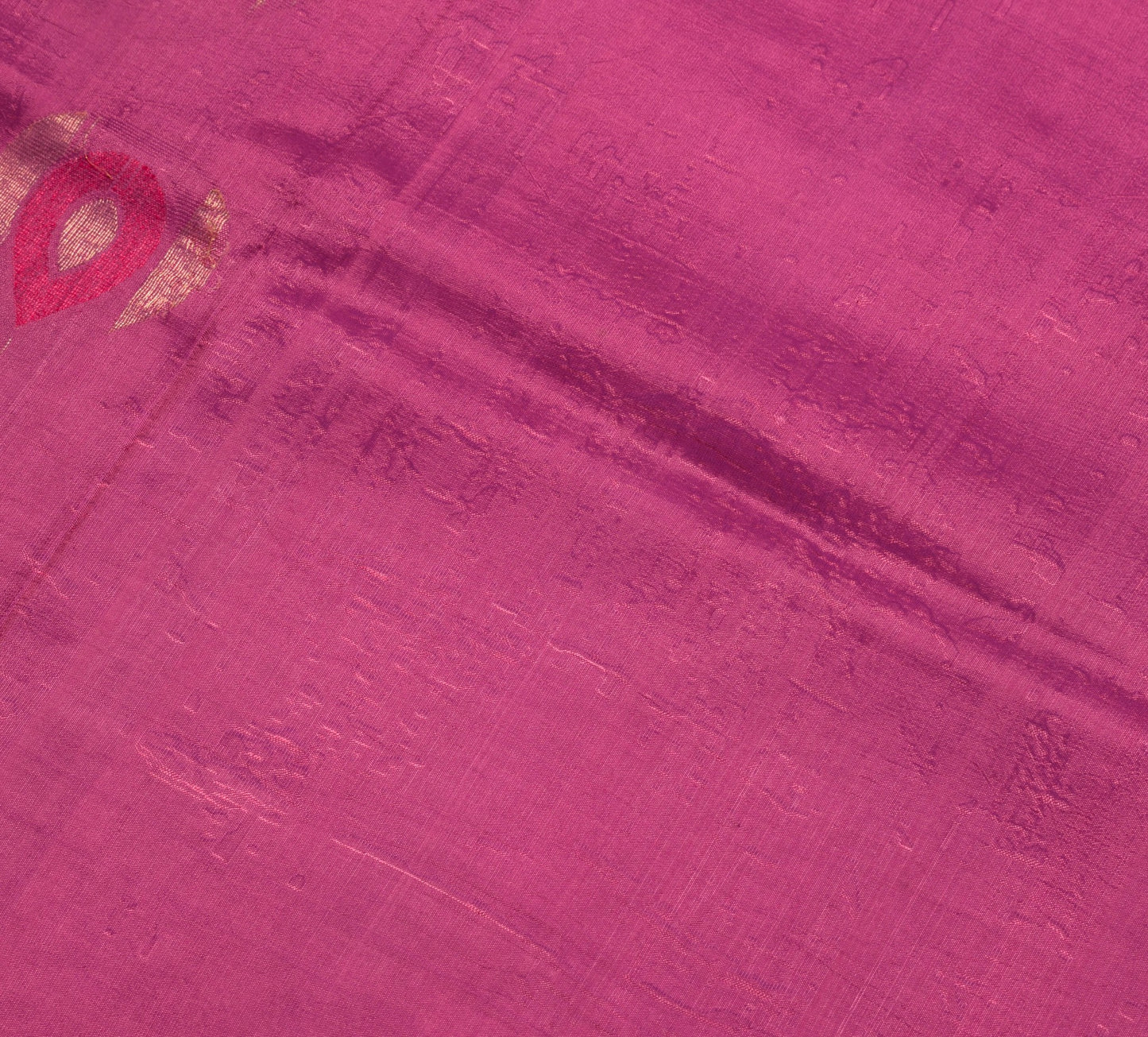 Sushila Vintage Magenta Scrap Saree Pure South Silk Floral Woven Sari Fabric