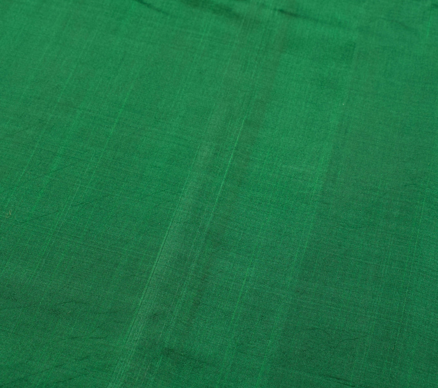 Sushila Vintage Green Scrap Saree 100% Pure Silk Zari Brocade Sari Craft Fabric