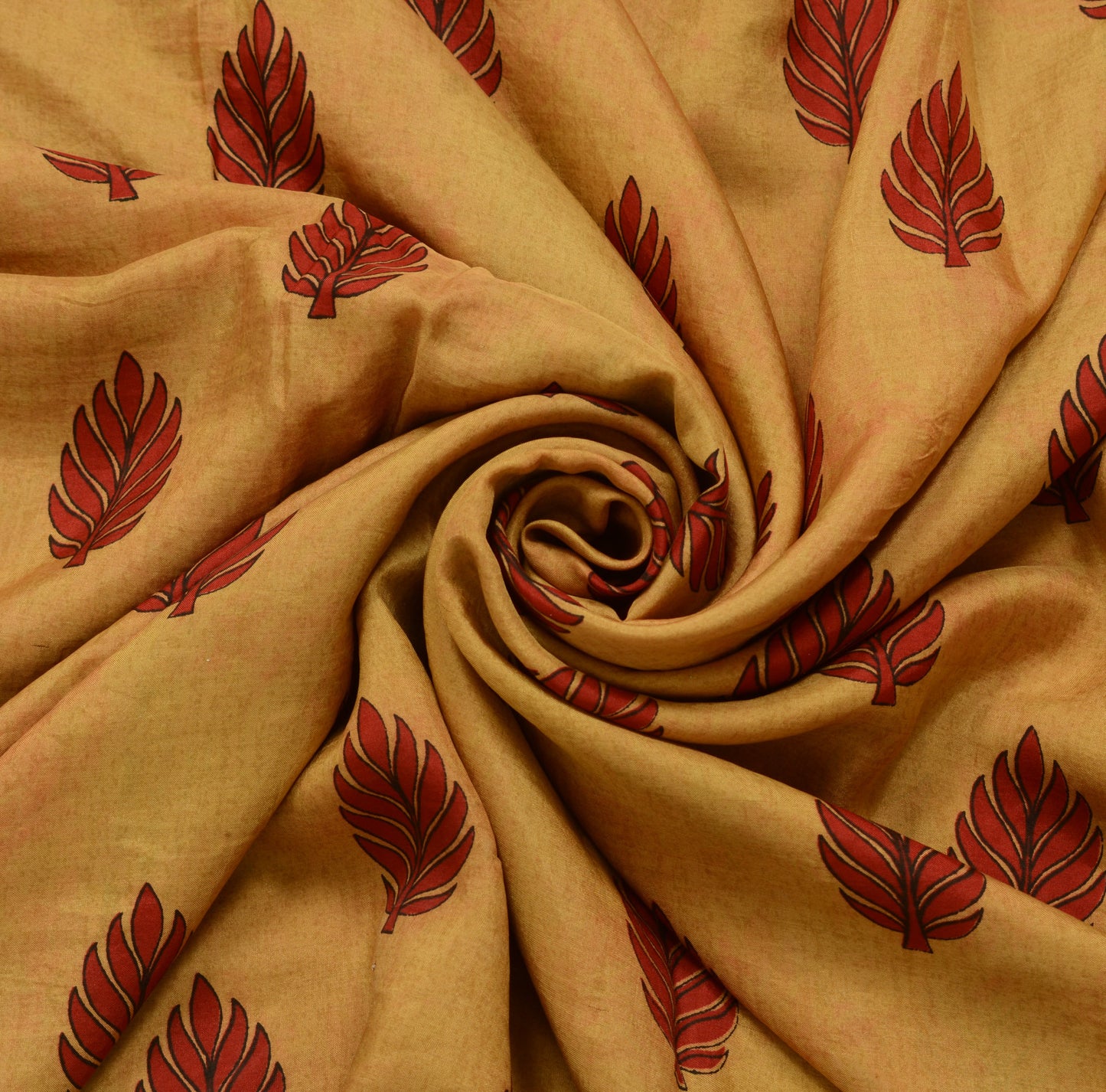 Sushila Vintage Brown Scrap Saree 100% Pure Silk Printed Floral Sari Fabric