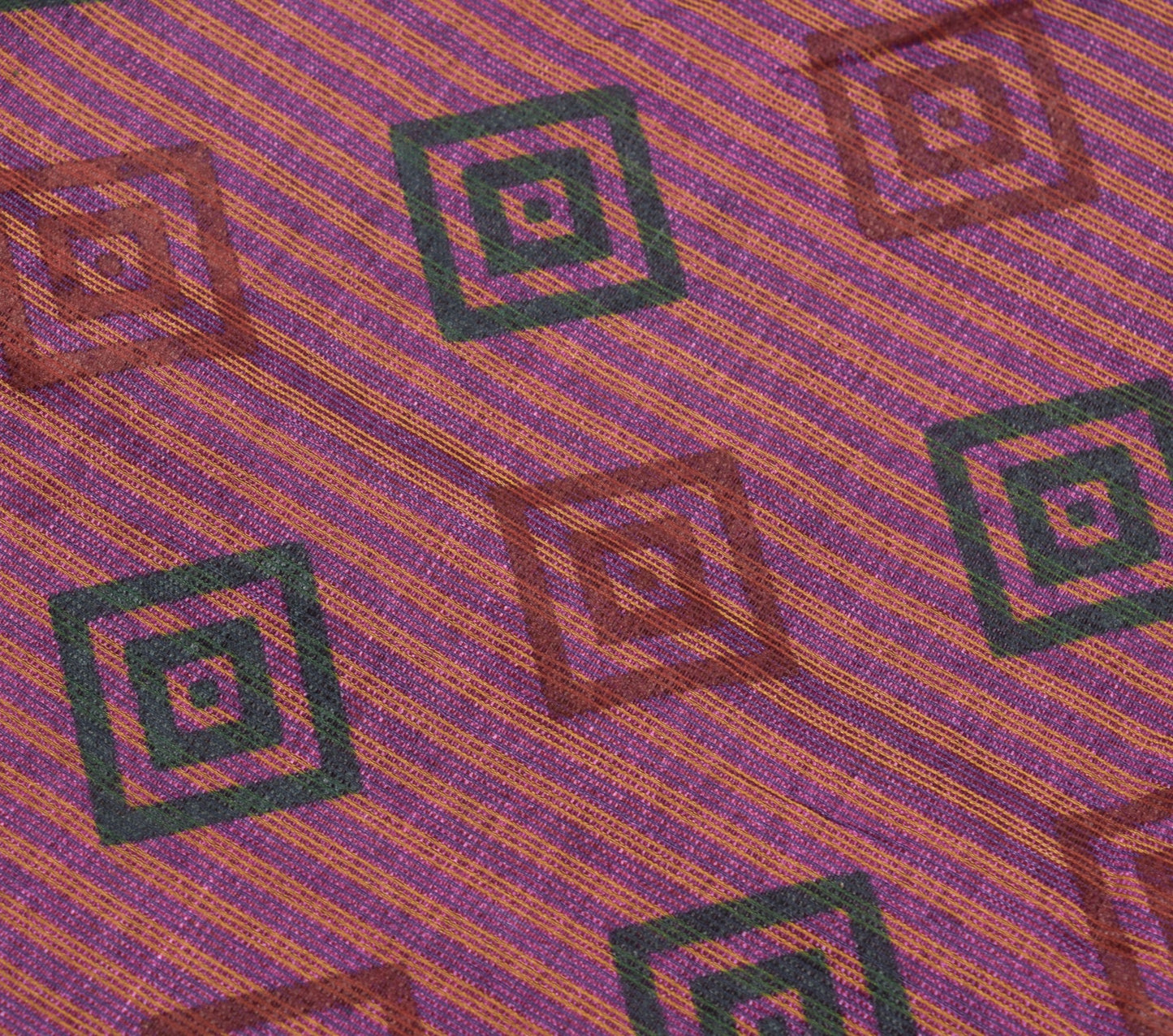 Sushila Vintage Purple Scrap Saree Silk Printed Woven Remnant Sari Craft Fabric