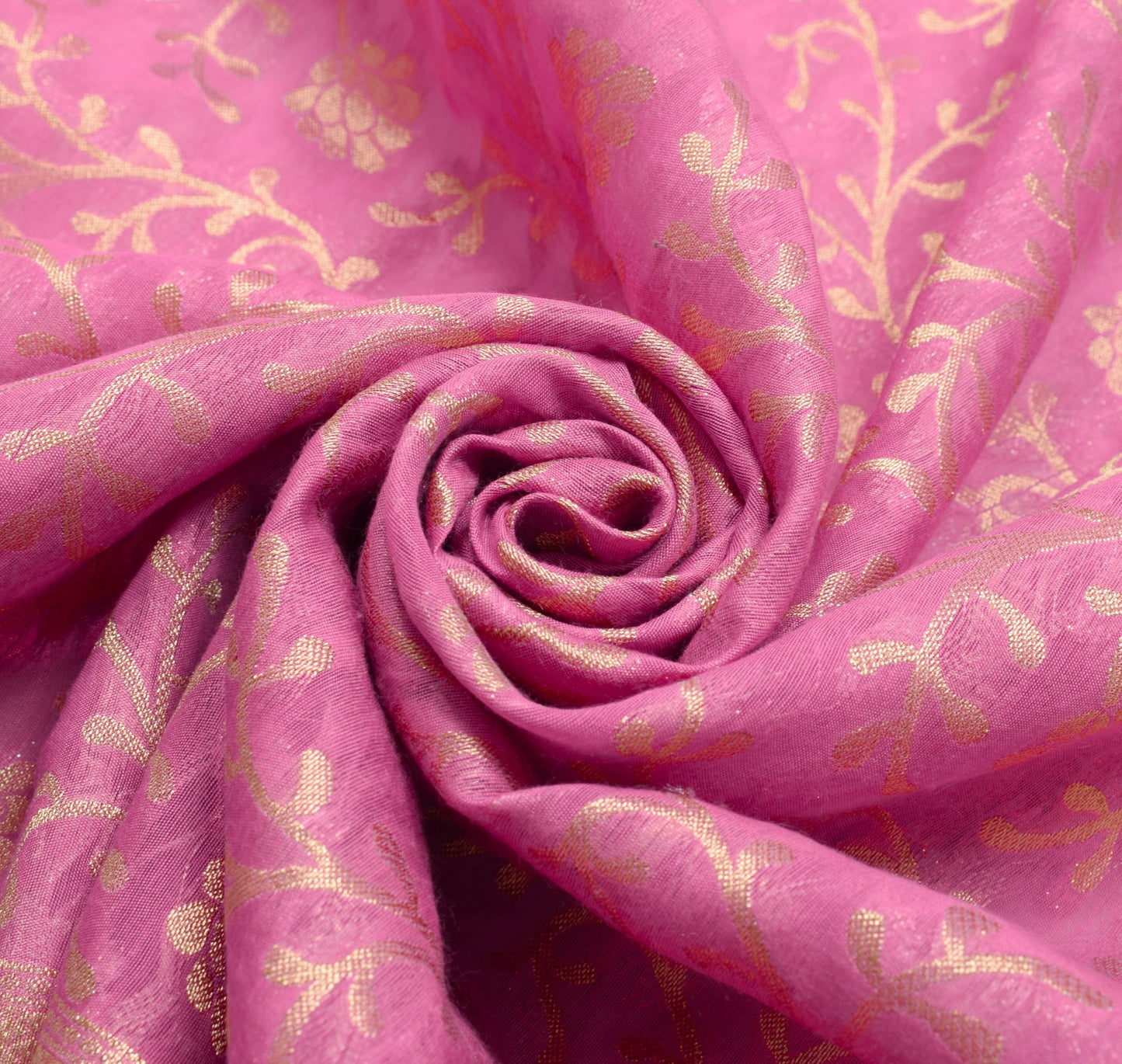 Sushila Vintage Pastel Pink Scrap Dupatta Art Silk Zari Work Floral Long Stole