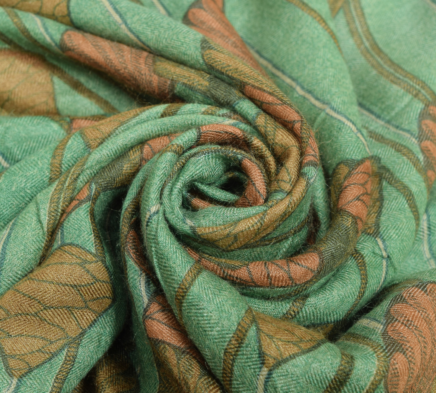 Sushila Vintage Pista Green Saree 100% Pure Woolen Floral Woven Soft Sari Fabric