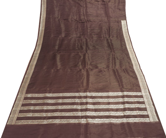 Sushila Vintage Heavy Saree Pure Satin Silk Banarasi Brocade With Blouse Fabric