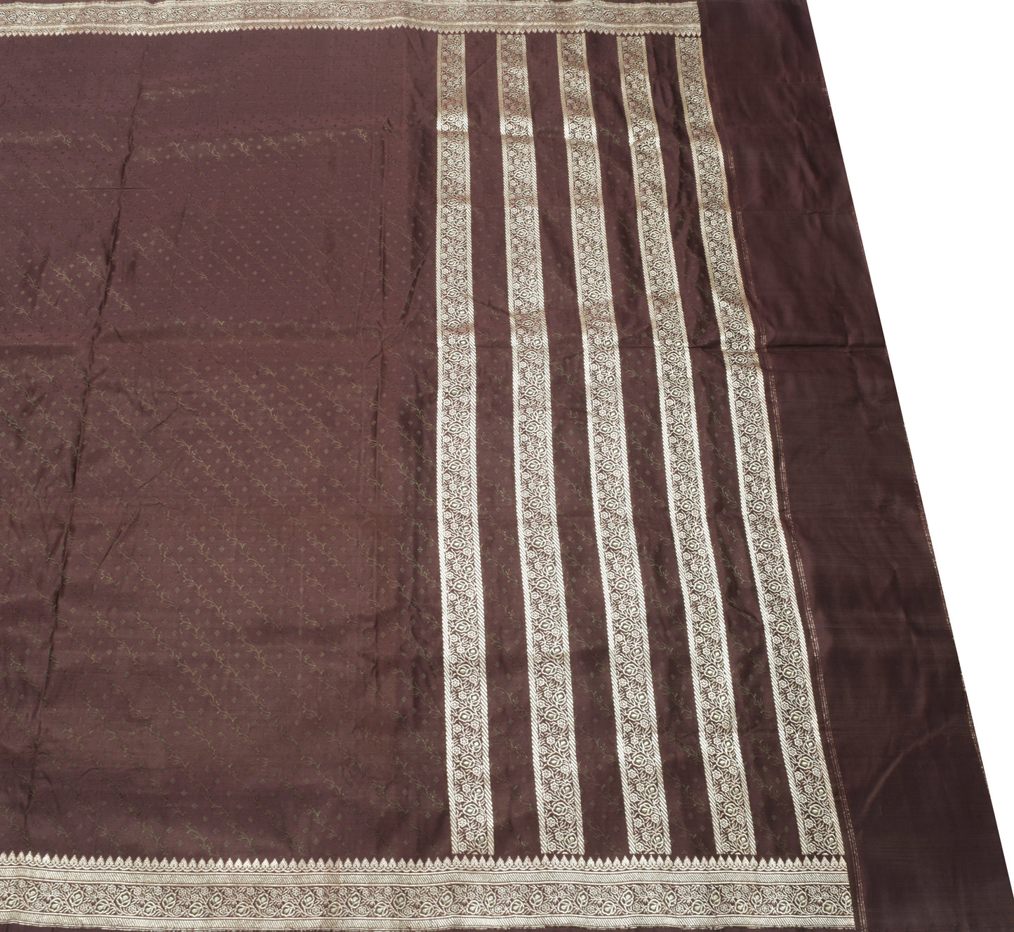 Sushila Vintage Heavy Saree Pure Satin Silk Banarasi Brocade With Blouse Fabric