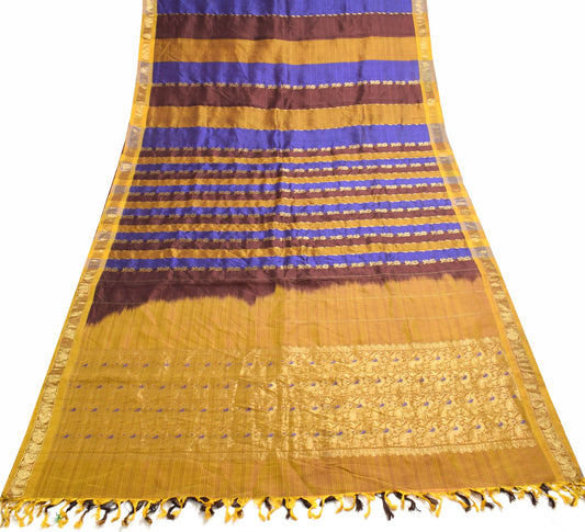 Sushila Vintage MultiColor Heavy Sarees Pure Silk Woven Dharmavaram Sari Fabric
