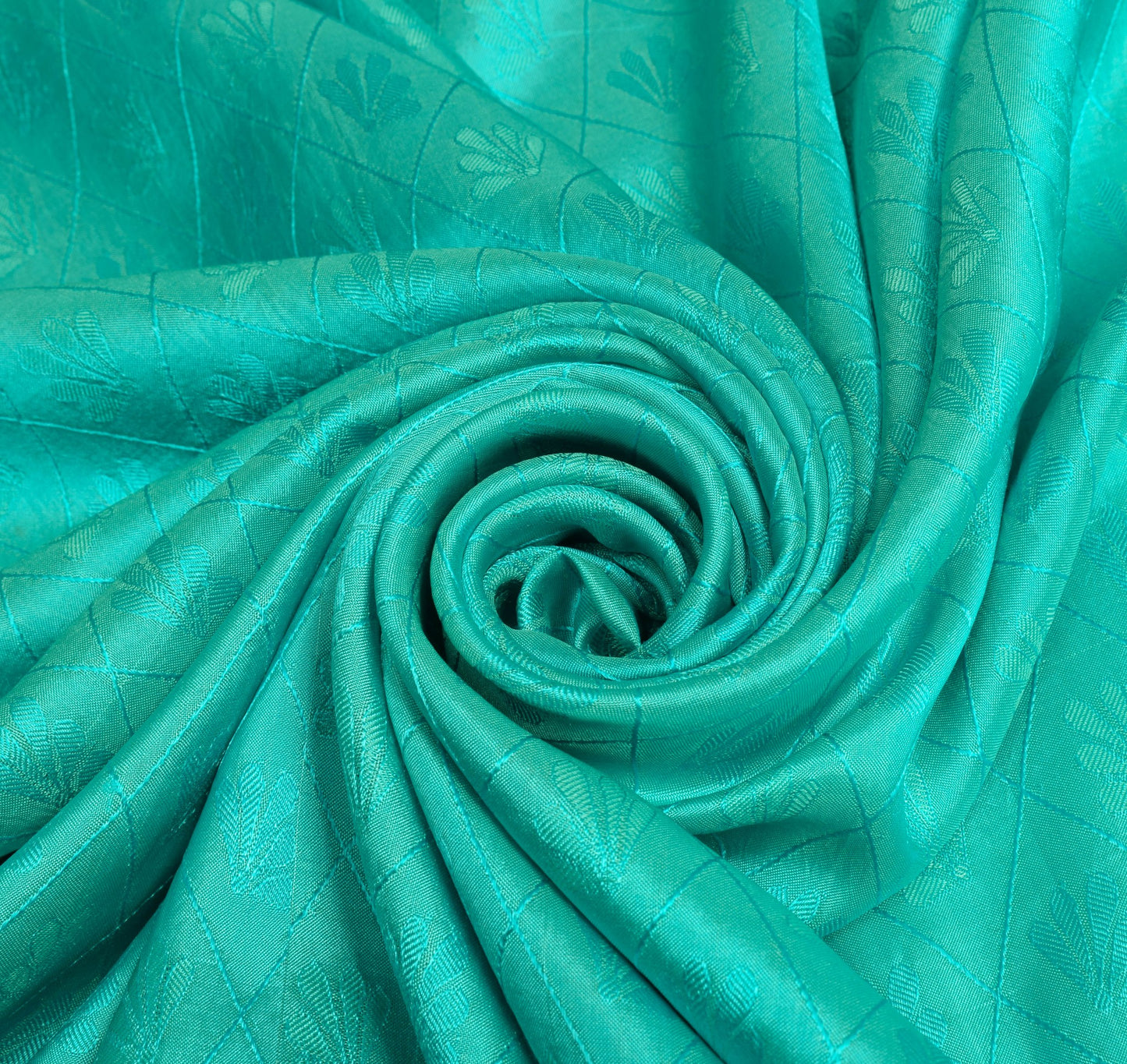 Sushila Vintage Aqua Green Dual Tone Saree 100% Pure Silk Woven Soft Sari Fabric