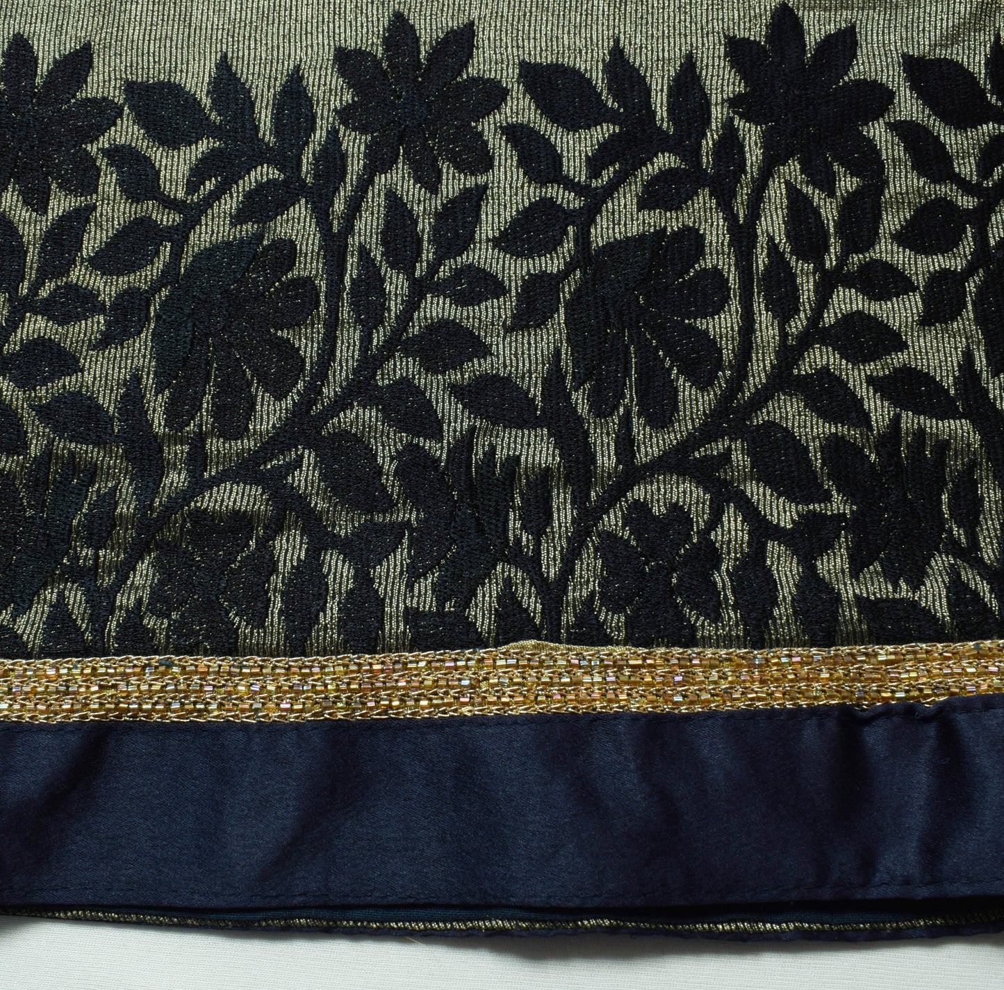 Sushila Vintage Gold Tones Embroidered Saree 100% Pure Cotton Silk Sari Fabric