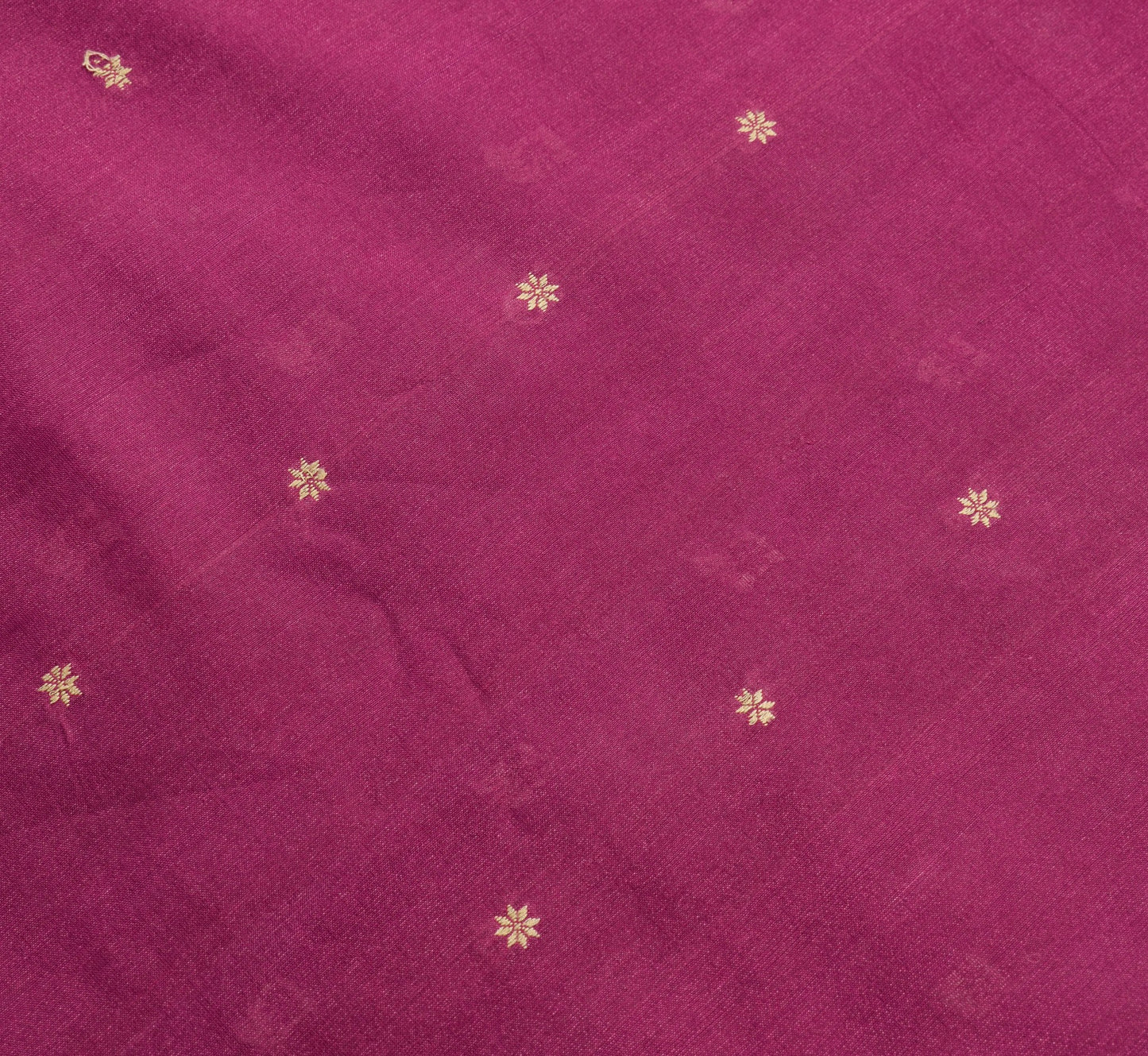 Sushila Vintage Dark Magenta Saree 100% Pure Silk Woven Dual Tone Sari Fabric