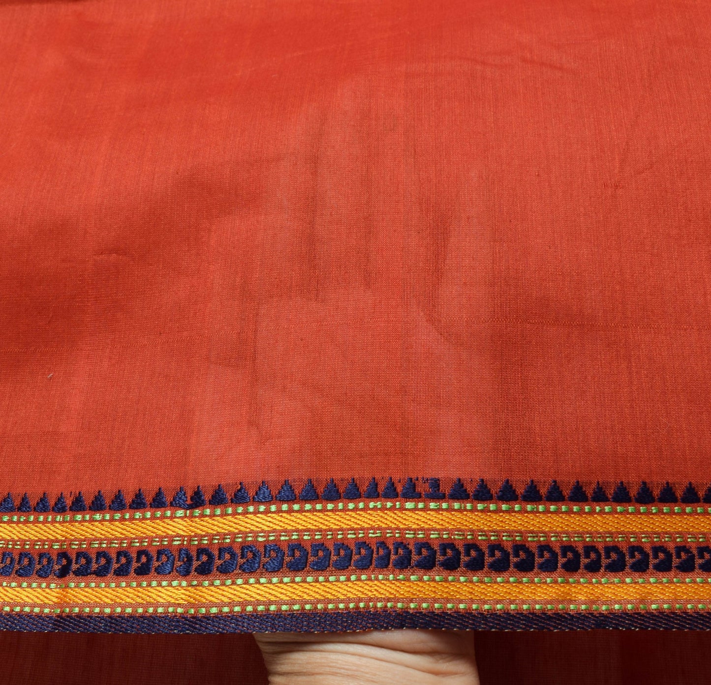 Sushila Vintage Rust 100% Pure Cotton Saree Woven Ethnic Sari Craft Dress Fabric