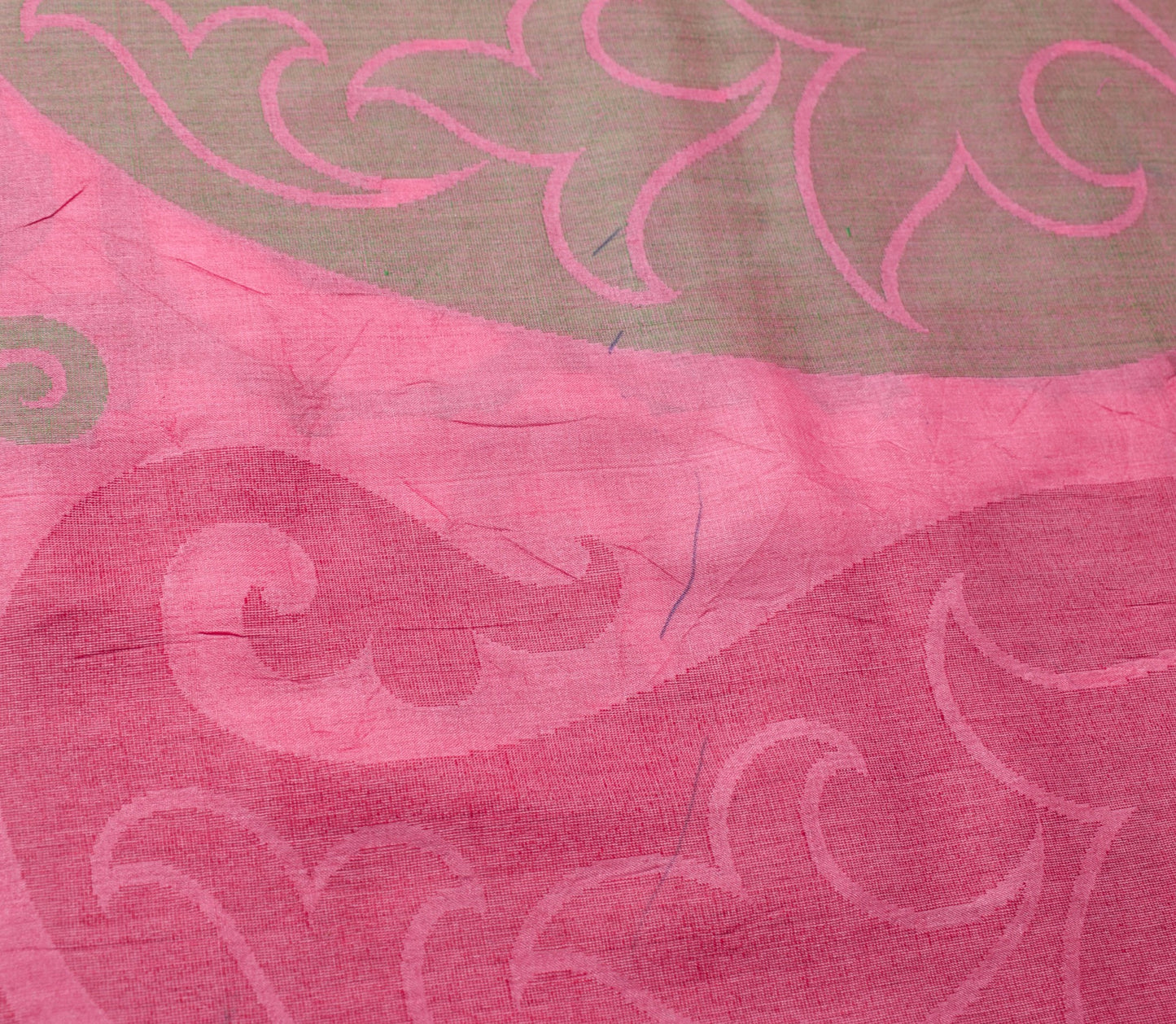 Sushila Vintage Pink Paisley Saree 100% Pure Tussar Silk Woven Soft Sari Fabric