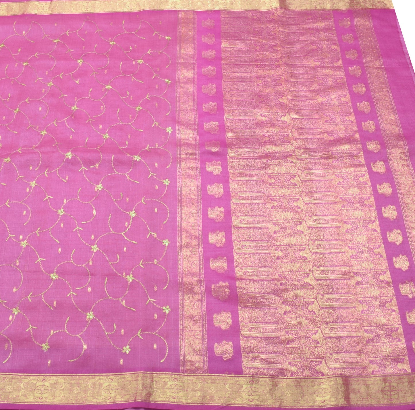 Sushila Vintage Light Purple Saree 100% Pure Silk Zari Woven Floral Sari Fabric