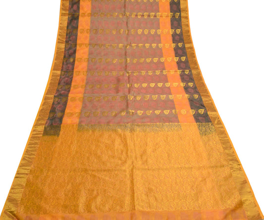 Sushila Vintage Multi-Color Saree Art Silk Zari & Self Woven Floral Sari Fabric