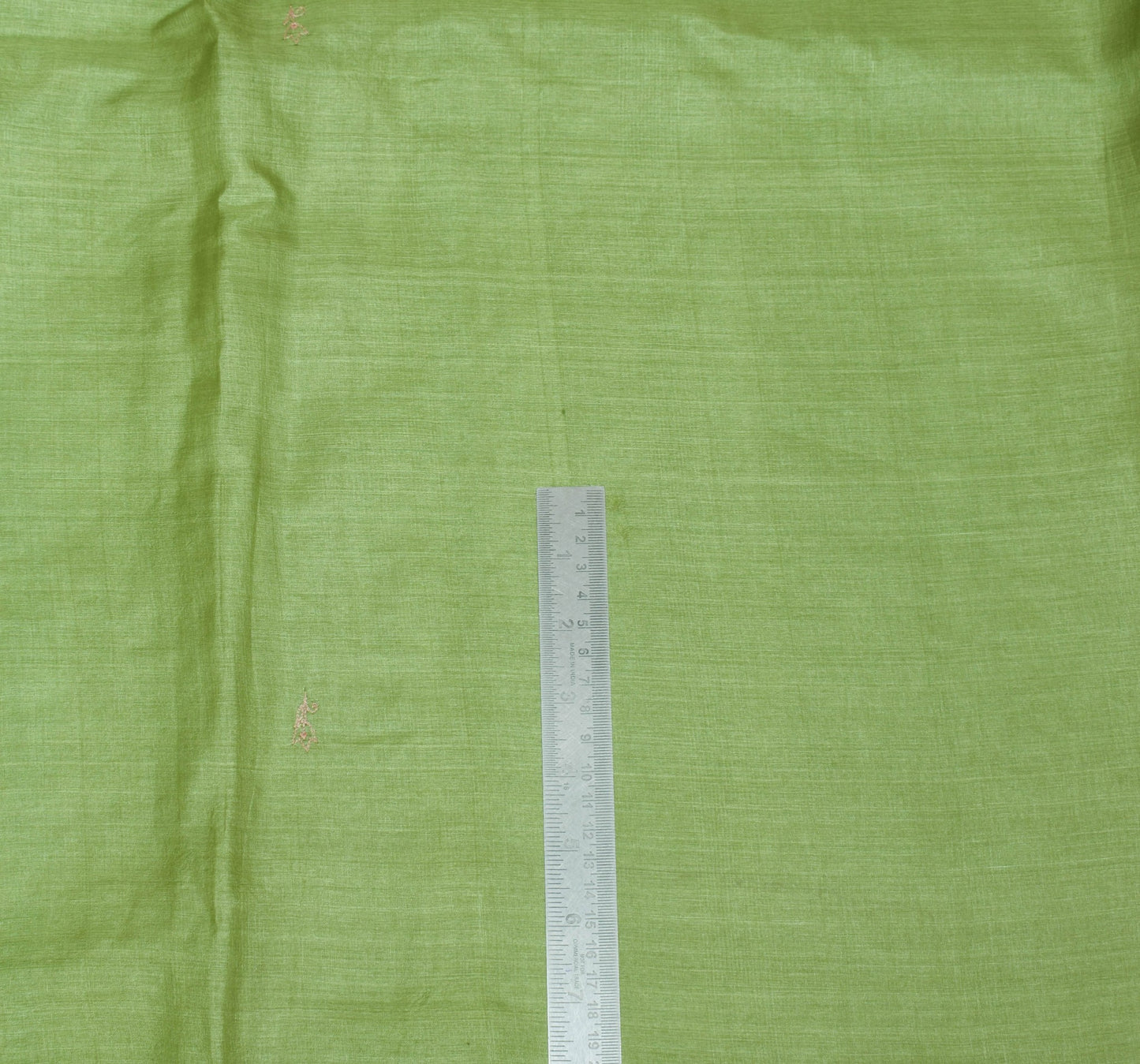 Sushila Vintage Green Saree Pure Tusar Silk Tissue Pallu Embroidered Sari Fabric