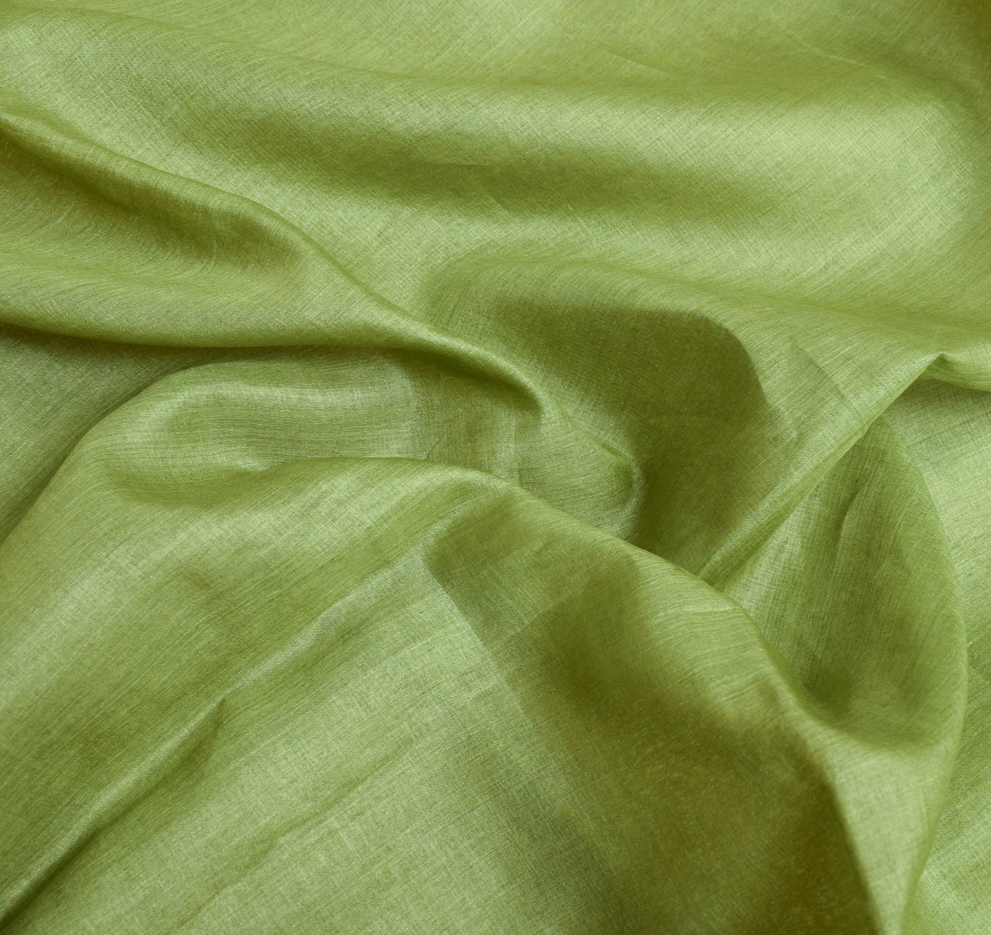 Sushila Vintage Green Saree Pure Tusar Silk Tissue Pallu Embroidered Sari Fabric