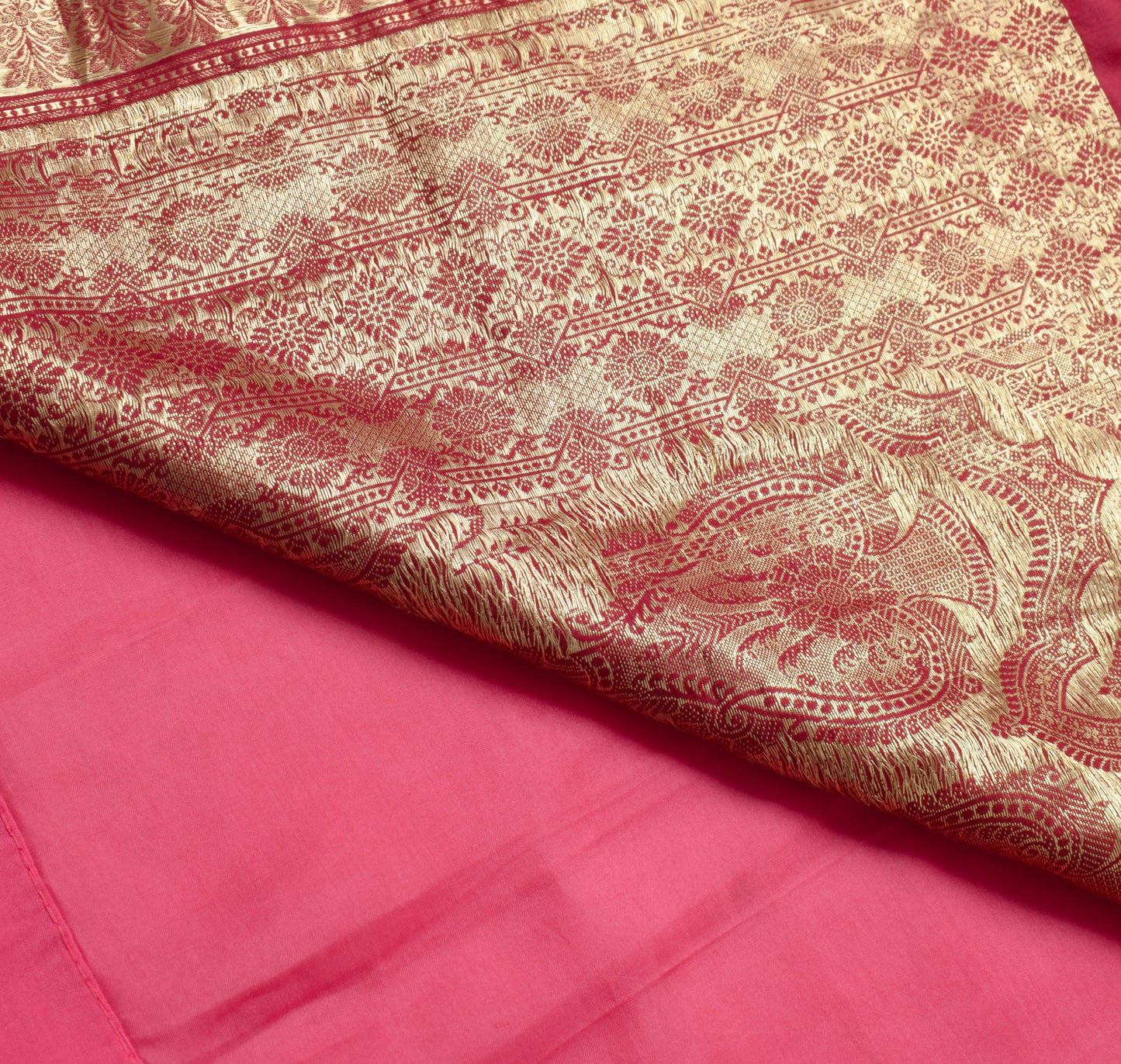 Sushila Vintage Mysore Silk Sarees Beautiful Zari Border Pink Soft Sari Fabric