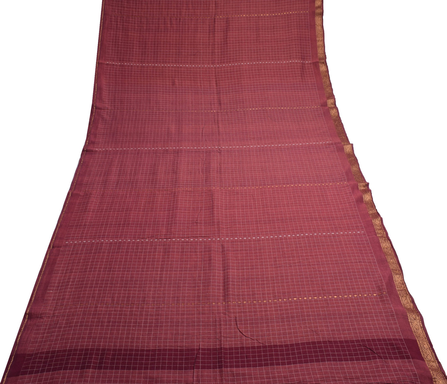 Sushila Vintage Indian Saree 100% Pure Cotton Woven Soft Traditional Sari Fabric