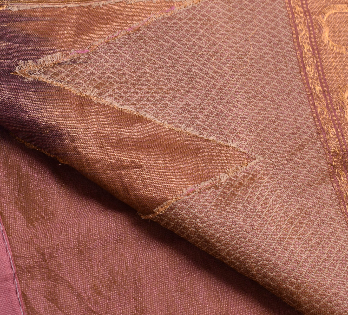 Sushila Vintage Purple Saree 100% Pure Cotton Silk Zari Woven Soft Sari Fabric