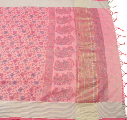 Sushila Vintage Bhagalpuri Maheshwari Saree Silk Mini Checks Zari Woven Fabric