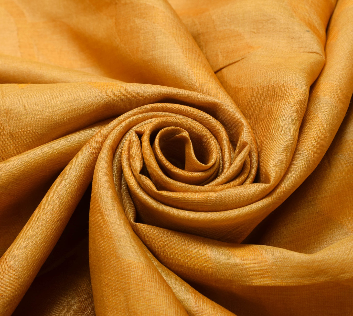 Sushila Vintage Mustard Saree 100%Pure Tussar Silk Woven Casual Wear Sari Fabric