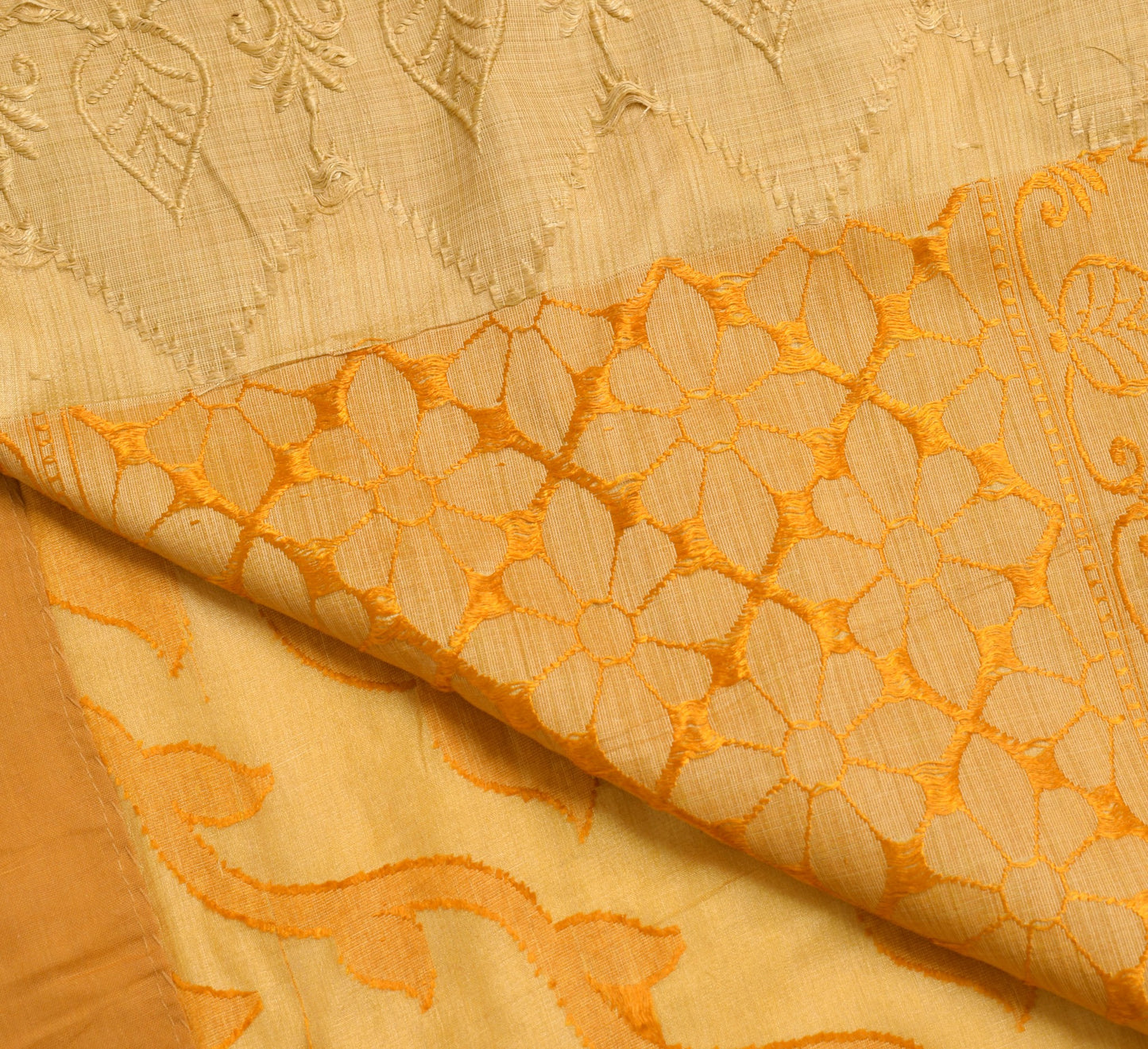 Sushila Vintage Mustard Saree 100%Pure Tussar Silk Woven Casual Wear Sari Fabric