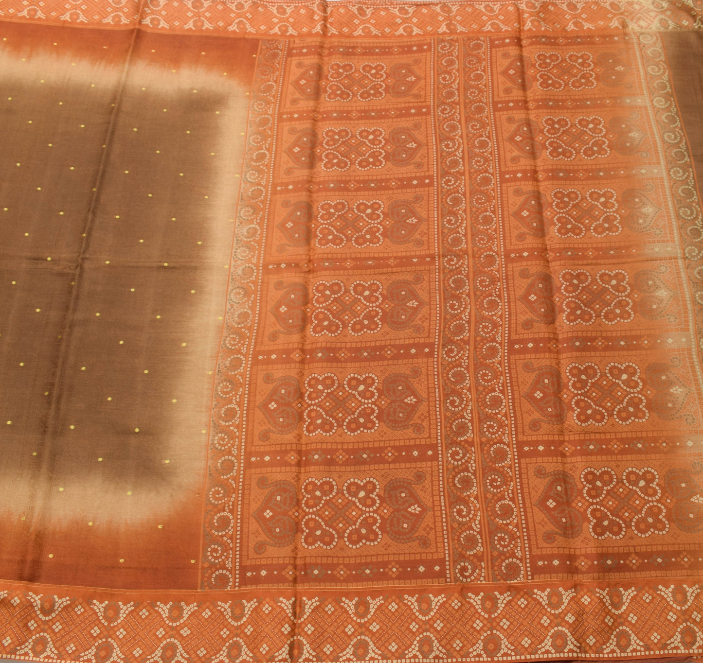 Sushila Vintage Bandhani Printed Saree Pure Silk Self Woven Branded Sari Fabric