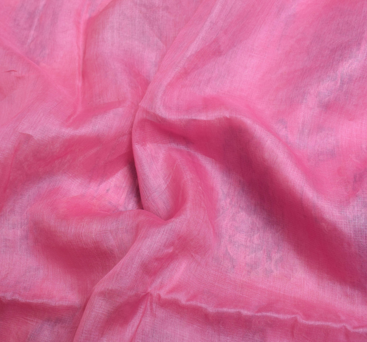 Sushila Vintage Pink Saree Pure Tussar Silk Sequins Work & Woven Sari Fabric