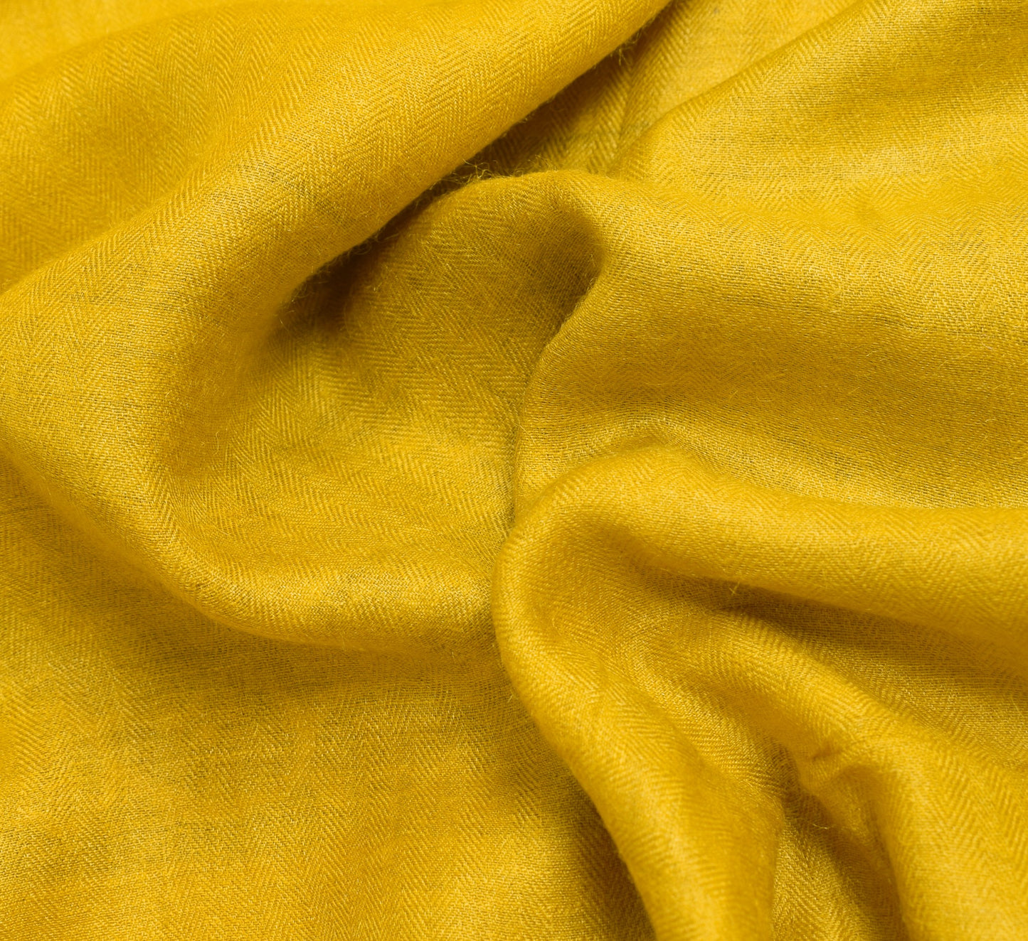 Sushila Vintage Yellow Saree Pure Woolen Hand Block Printed Soft 5YD Sari Fabric