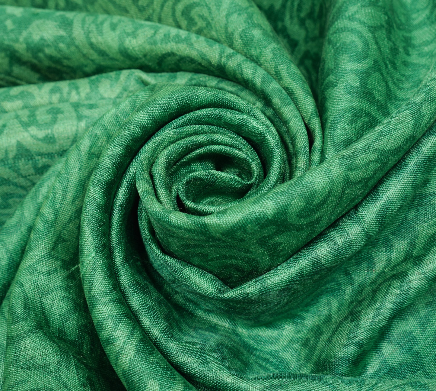 Sushila Vintage Pure Tussar Silk Saree Hand Block Printed Green Soft Sari Fabric