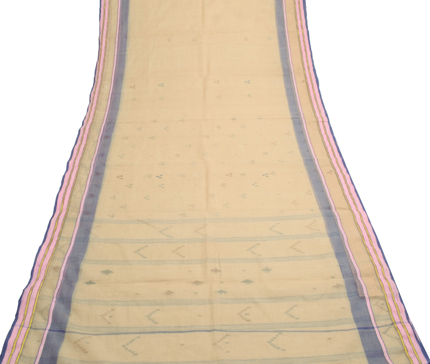 Sushila Vintage Brown Saree Bengal Tant Woven Handloom Pure Cotton Saree Fabric