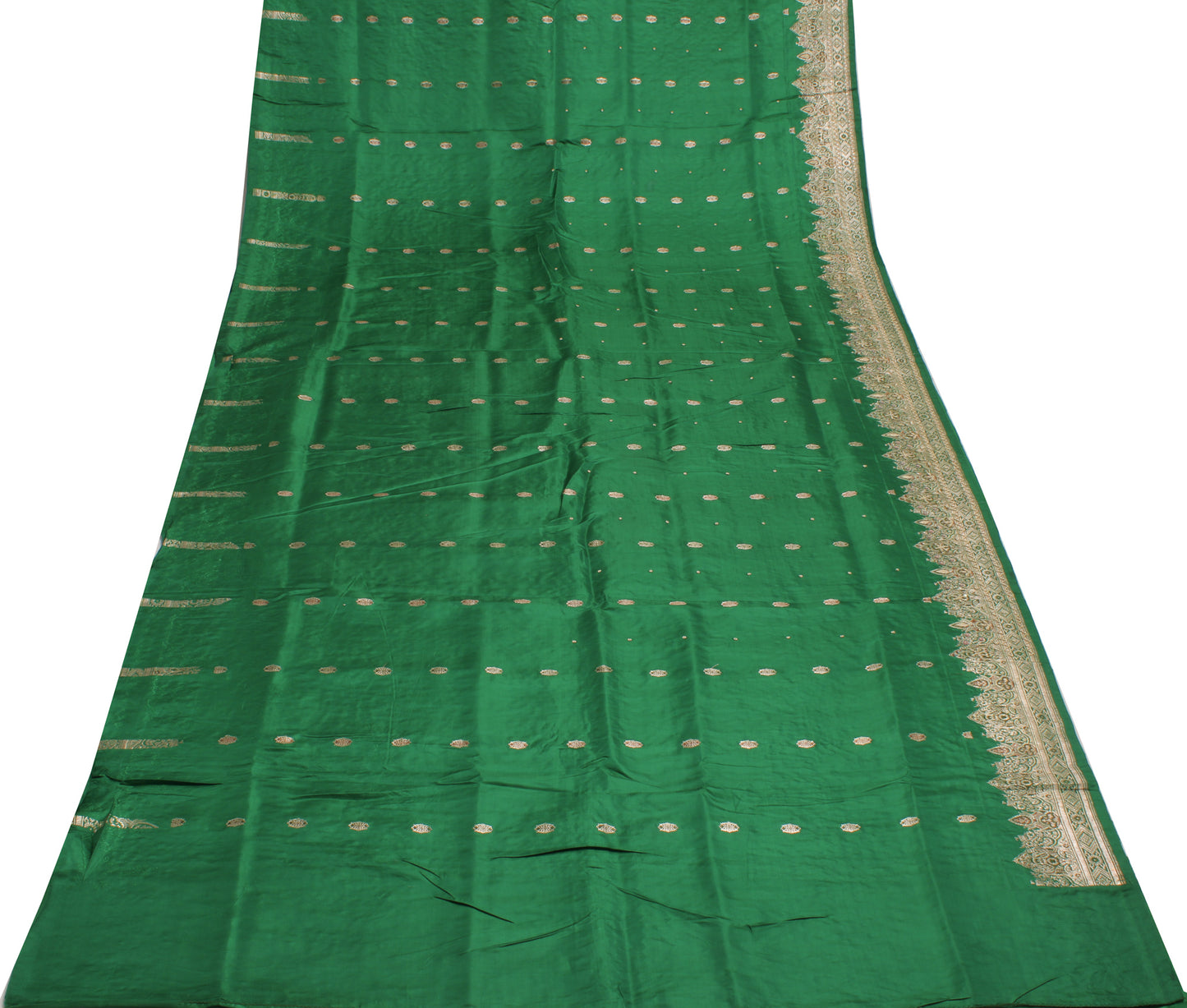 Sushila Vintage Heavy Saree Pure Satin Silk Banarasi Brocade Woven Sari Fabric