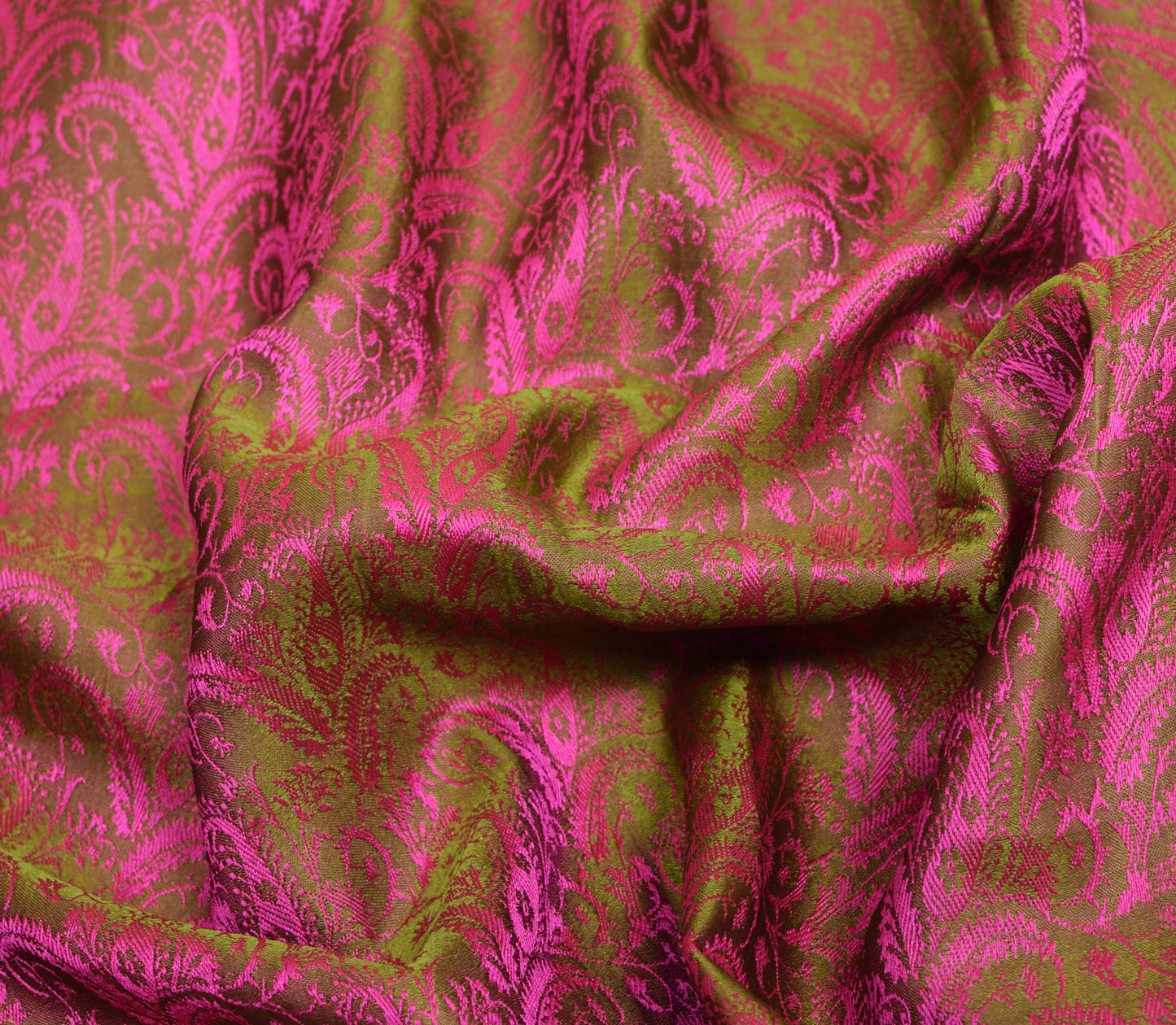 Sushila Vintage Heavy Saree Pure Satin Silk Banarasi Brocade Woven Sari Fabric