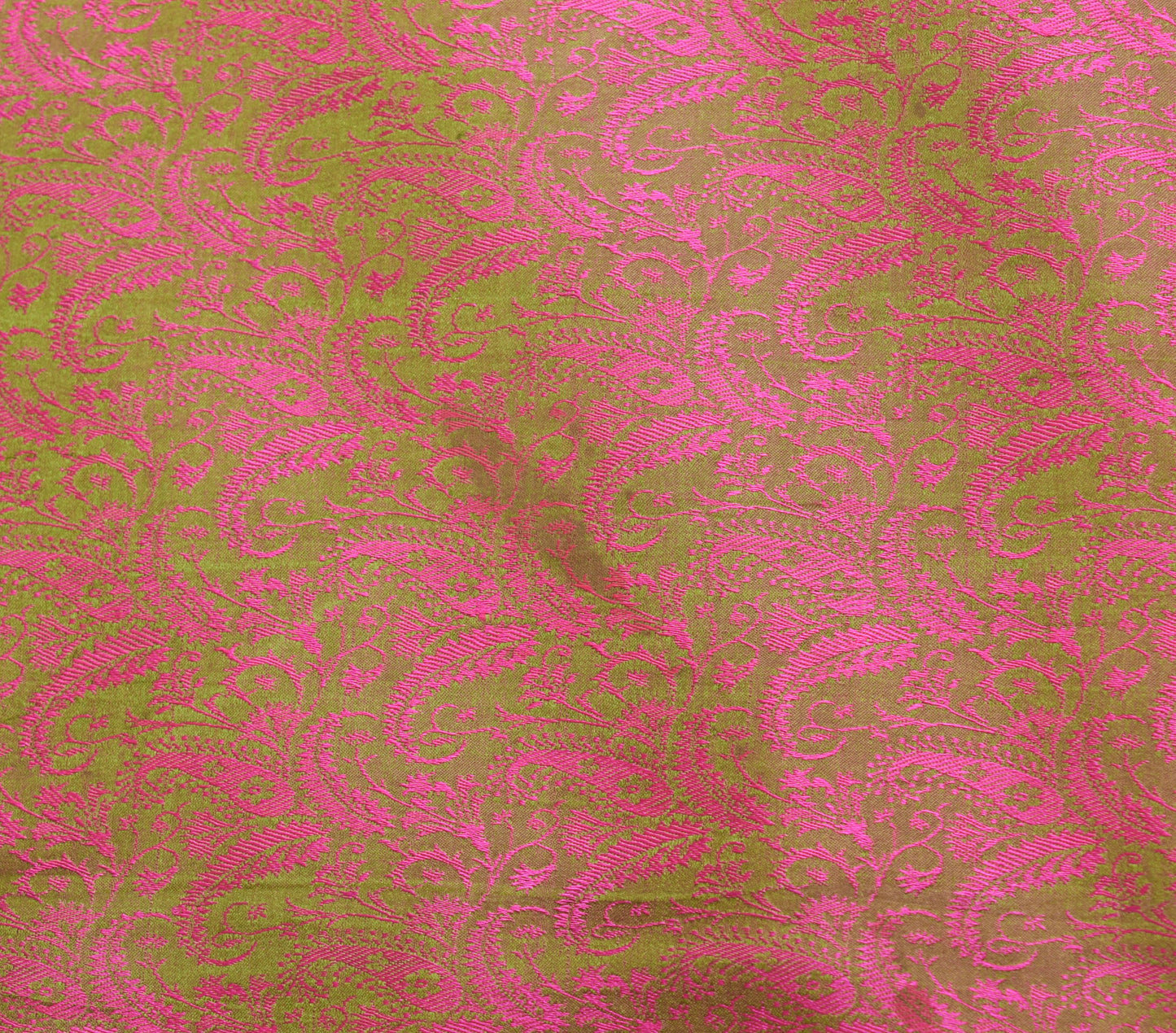 Sushila Vintage Heavy Saree Pure Satin Silk Banarasi Brocade Woven Sari Fabric