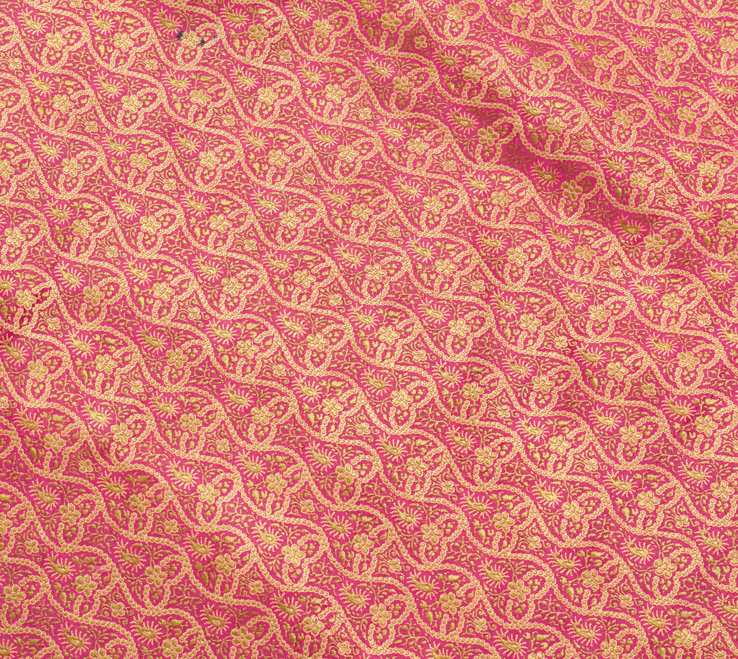 Sushila Vintage Heavy Saree Pure Satin Silk Banarasi Brocade Woven Pink Fabric