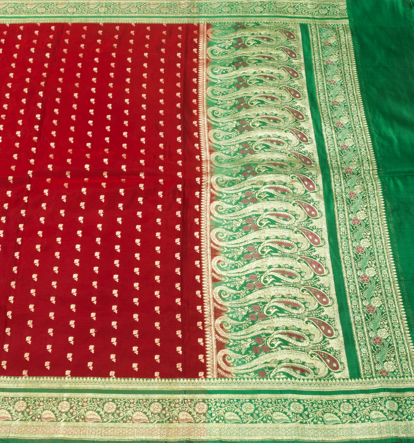 Sushila Vintage Heavy Saree Pure Satin Silk Banarasi Brocade Woven Maroon Fabric