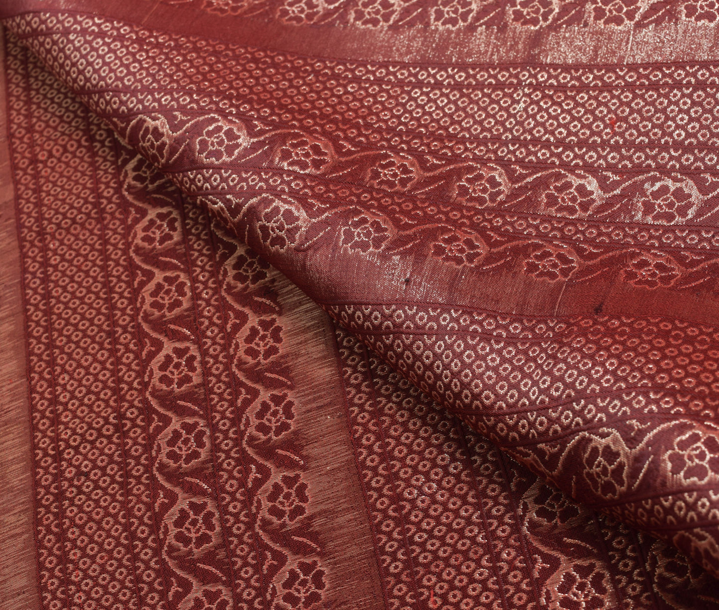 Sushila Vintage Heavy Maroon Saree Pure Satin Silk Banarasi Brocade Sari Fabric