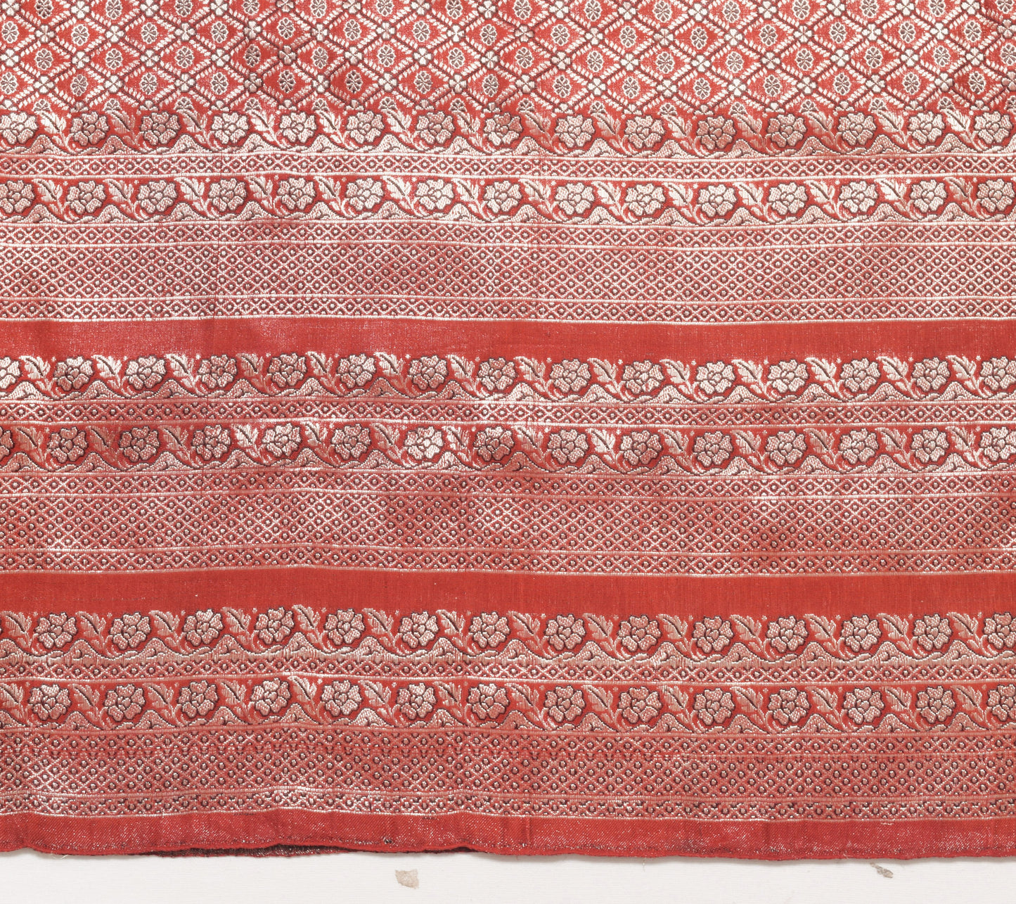 Sushila Vintage Heavy Maroon Saree Pure Satin Silk Banarasi Brocade Sari Fabric