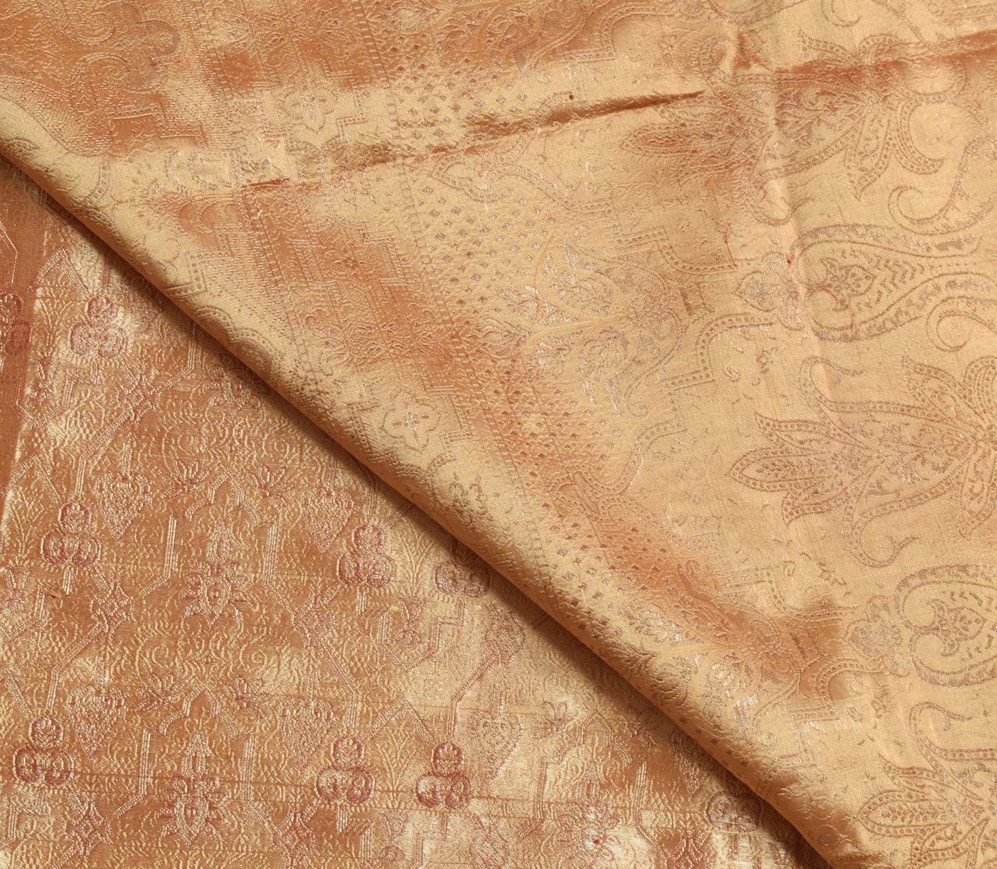 Sushila Vintage Heavy Saree Pure Satin Silk Banarasi Brocade Woven Brown Fabric