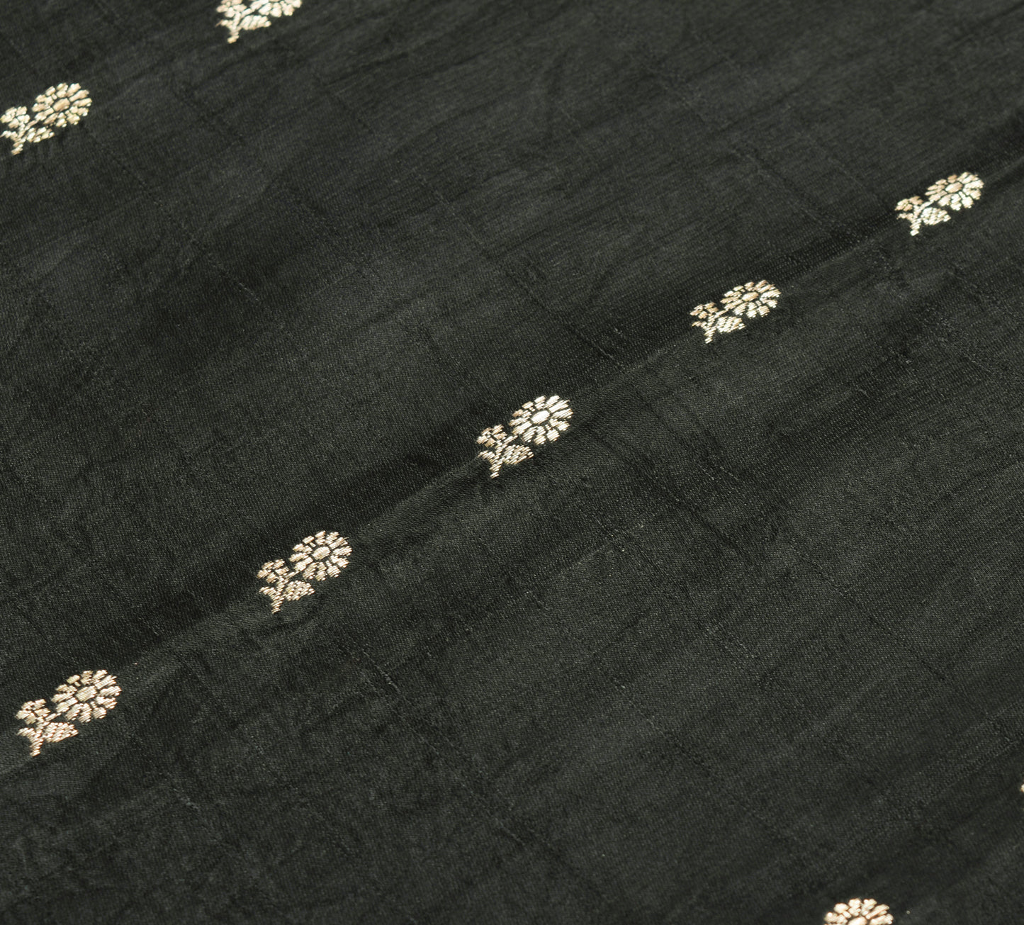 Sushila Vintage Heavy Saree Pure Satin Silk Banarasi Brocade Woven Black Fabric