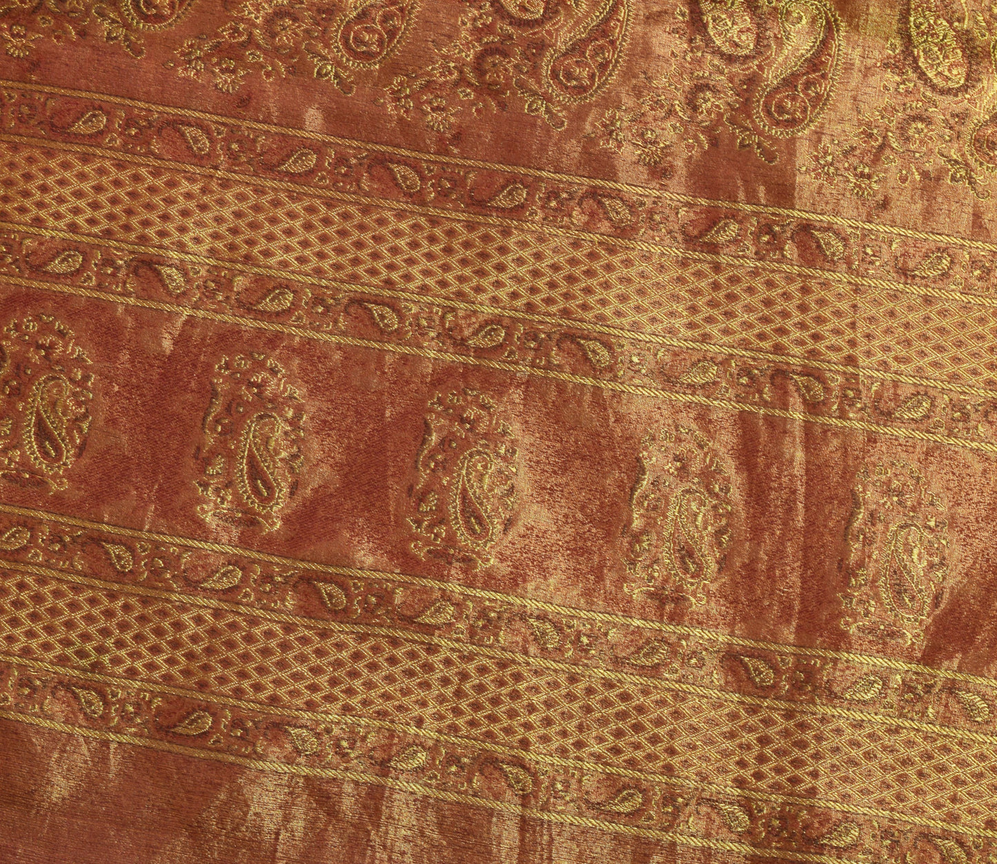 Sushila Vintage Heavy Saree Pure Satin Silk Banarasi Brocade Woven Golden Fabric