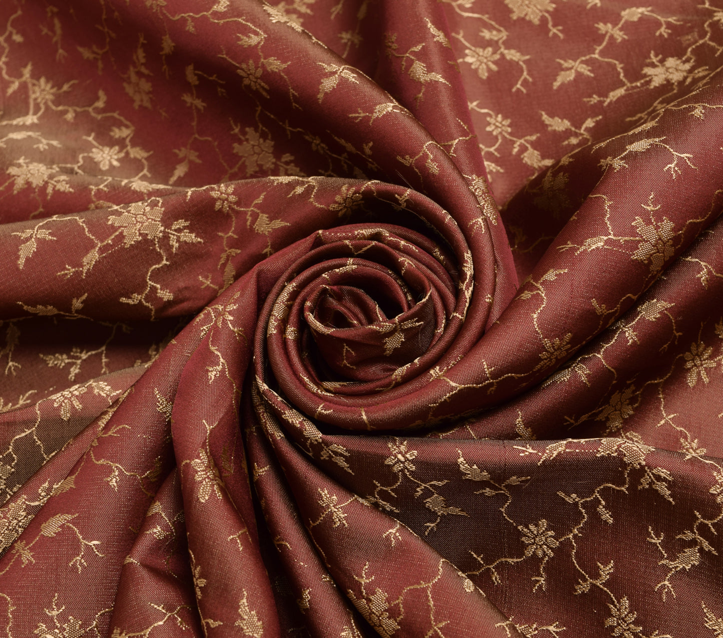 Sushila Vintage Heavy Saree Blend Satin Silk Banarasi Brocade Maroon Sari Fabric