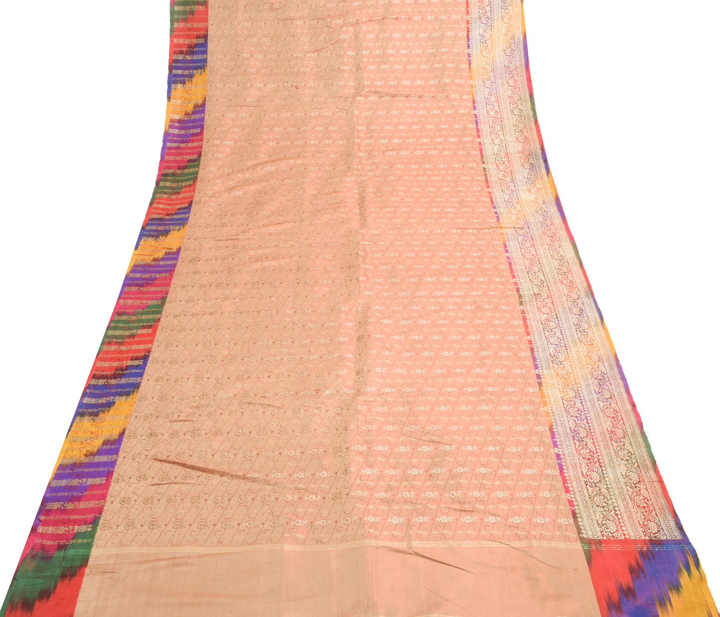 Sushila Vintage Heavy Saree Pure Satin Silk Banarasi Brocade Woven Sari Fabric