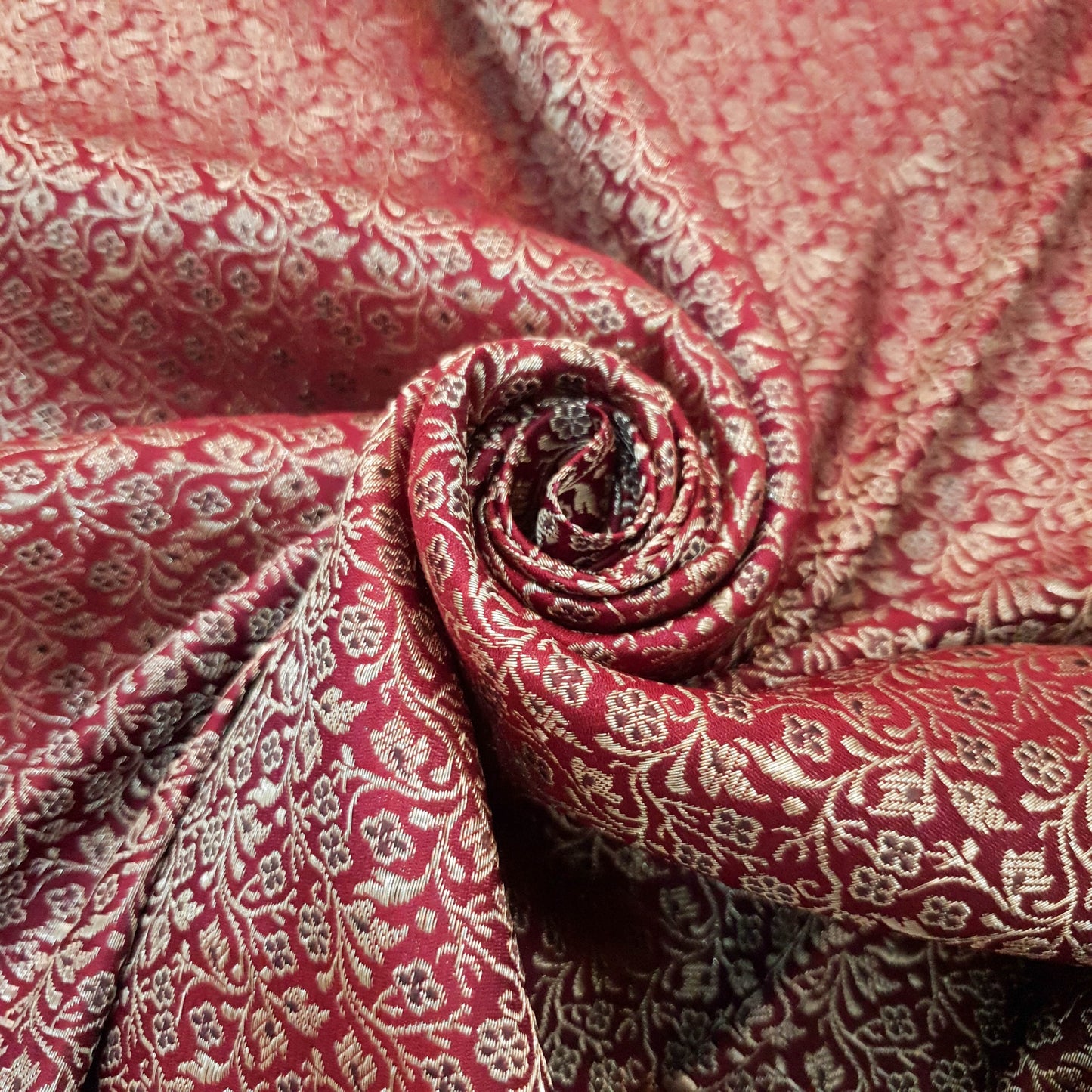 Sushila Vintage Maroon Heavy Saree Pure Satin Silk Banarasi Brocade Sari Fabric