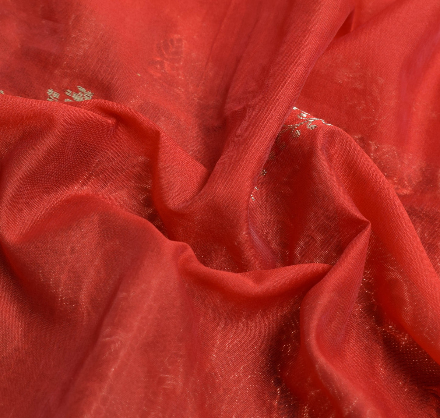 Sushila Vintage Red Wedding Saree Art Silk Banarasi Brocade Woven Sari Fabric