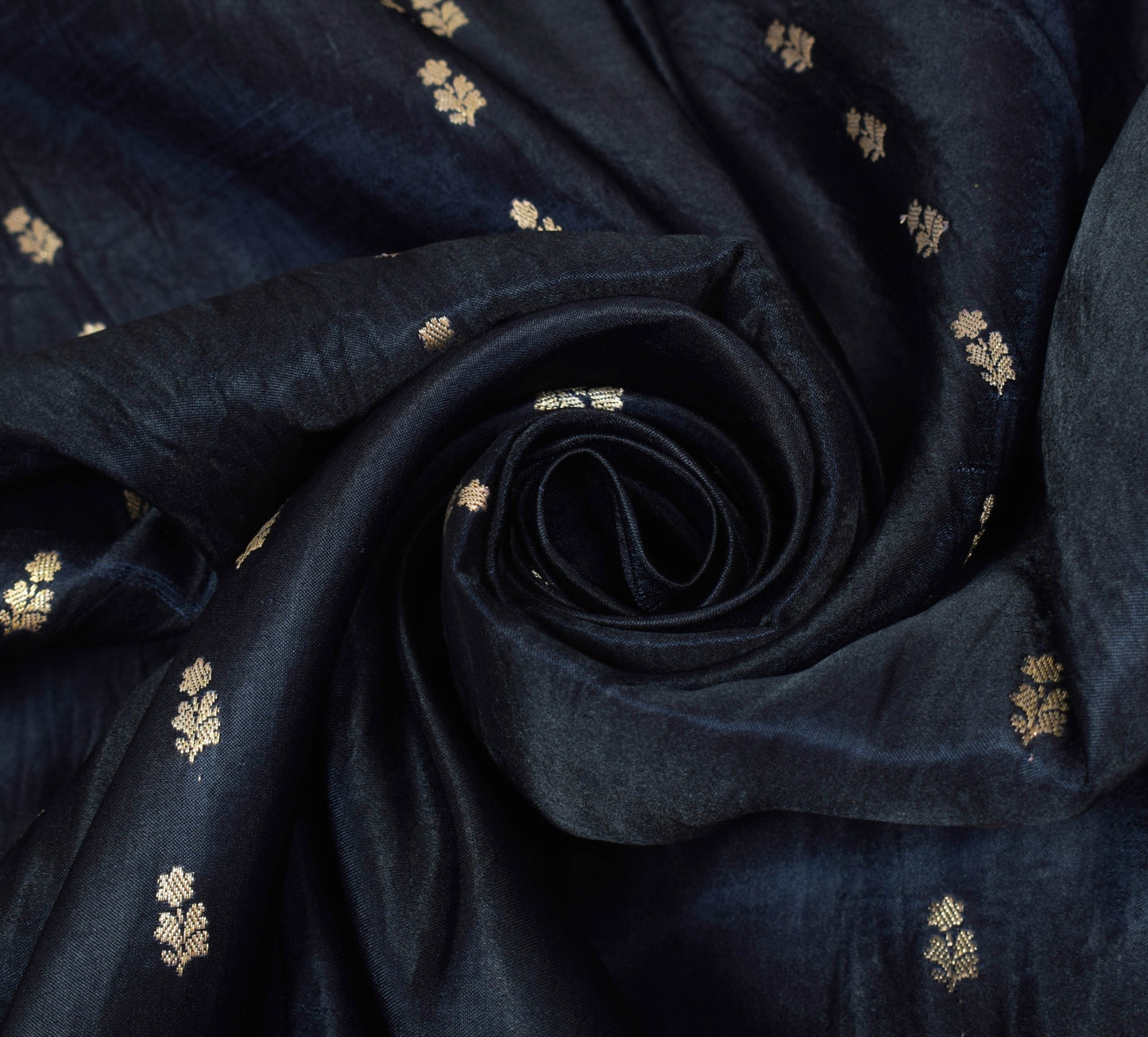 Sushila Vintage Heavy Saree Pure Satin Silk Banarasi Brocade Black Sari Fabric