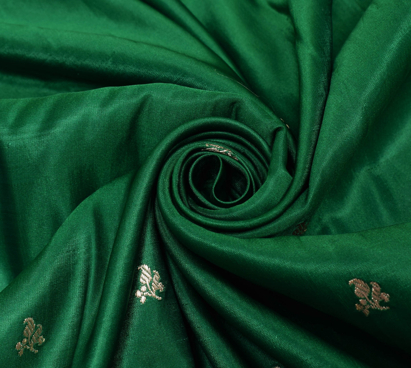 Sushila Vintage Heavy Saree Pure Satin Silk Banarasi Brocade Woven Green Fabric