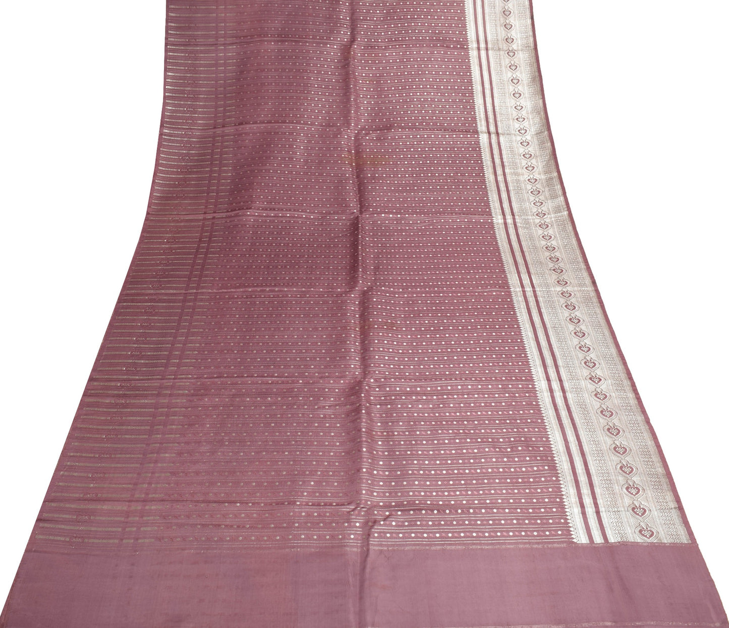 Sushila Vintage Heavy Banarasi Sari Traditional Mauve Satin Silk Zari WovenSaree